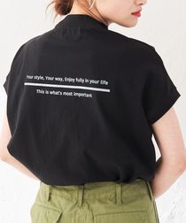 リピT・バックプリントハイネックTシャツ#（WEB限定カラー）