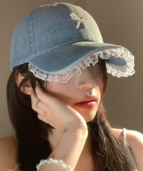 A'GEM/9 × .kom 『.KOM/ドットケーオーエム』 レースリボン CAP .KOM