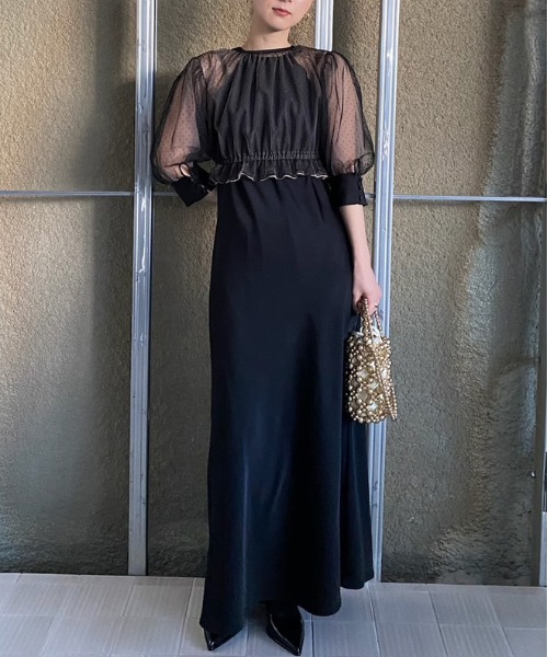 DOT TULLE SET FLARE DRESS 【公式通販】
