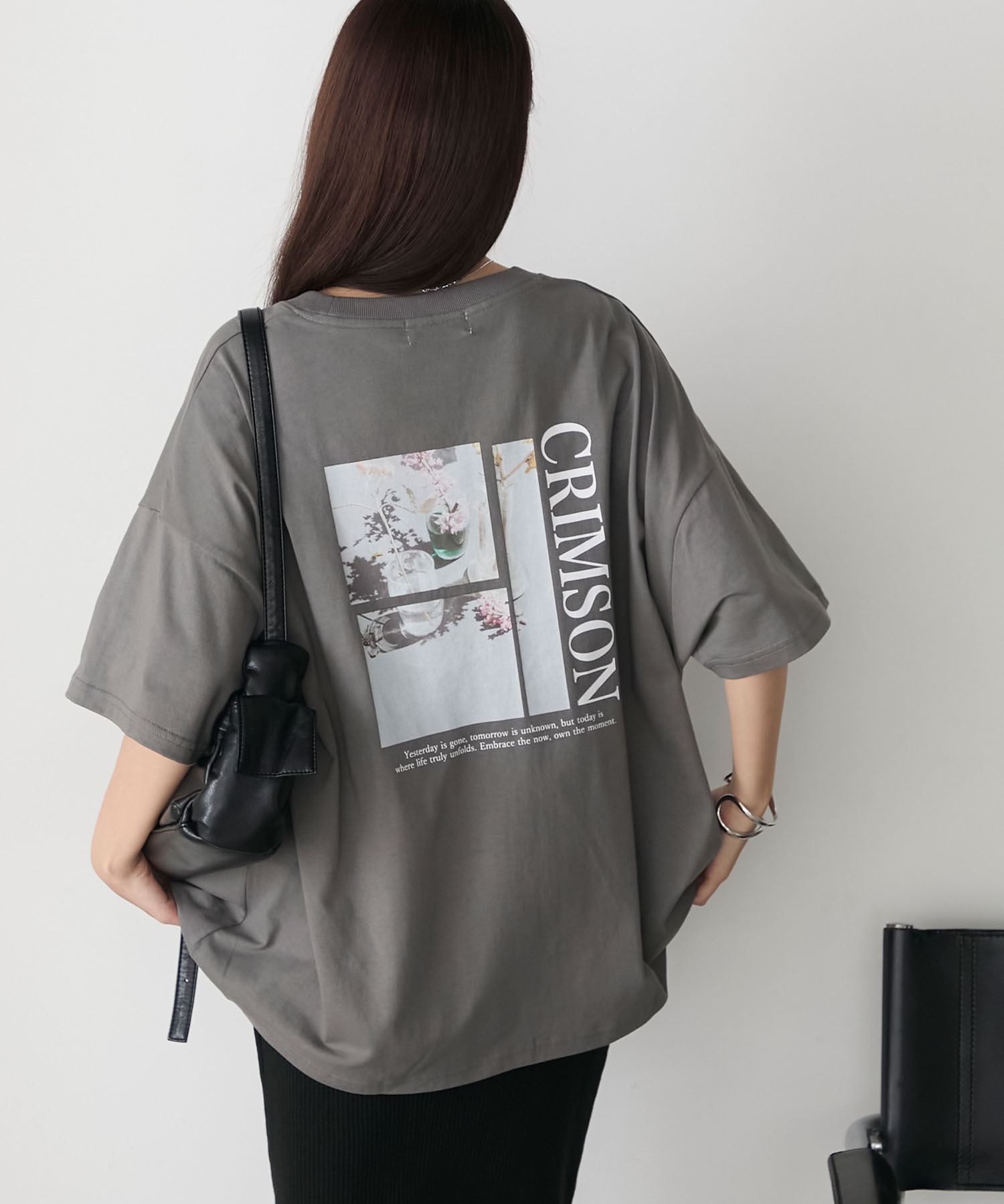 forksy.】モノクロフォトプリント オーバーサイズTシャツ forksy