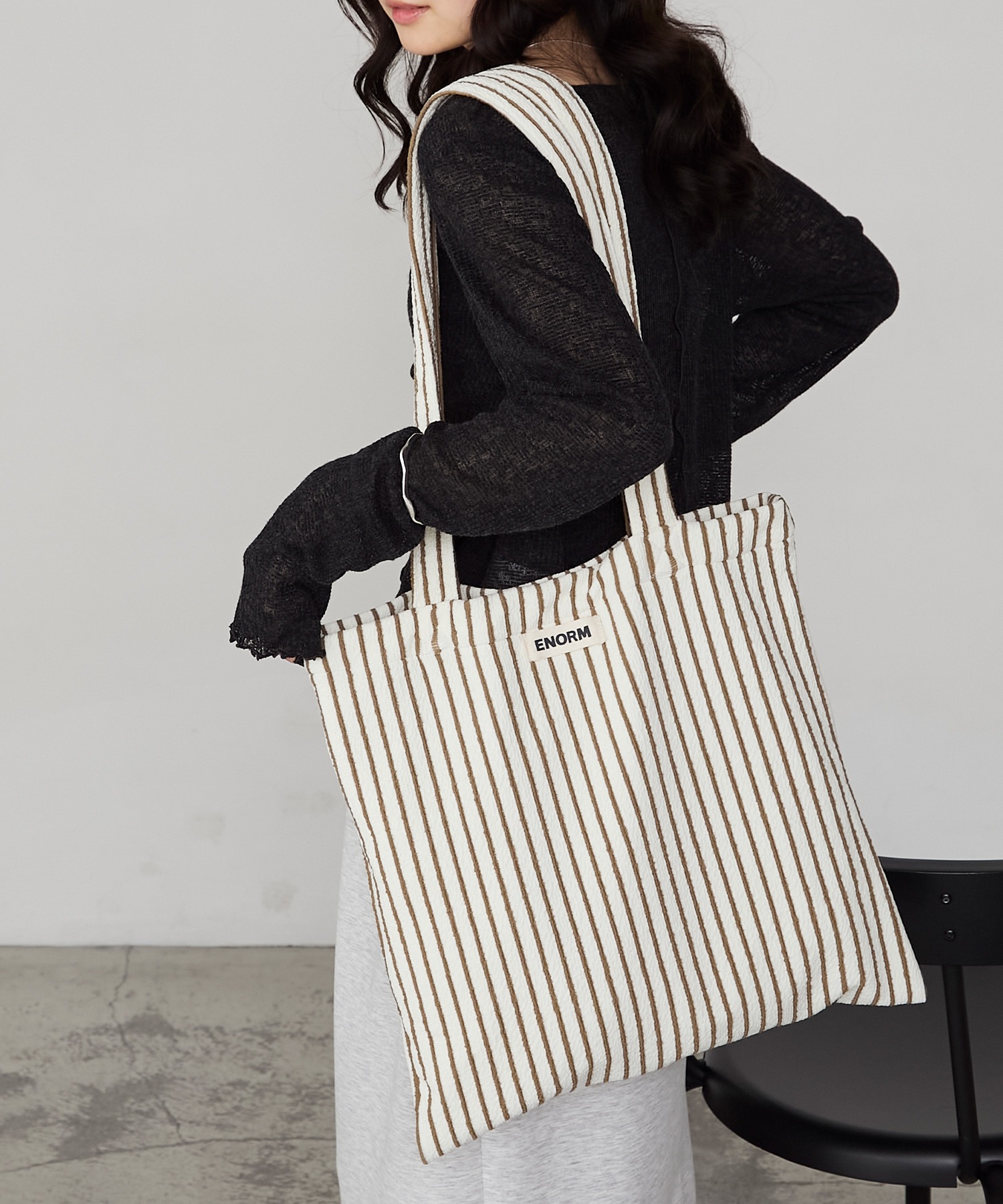 forksy.】カラーストライプ パイル地 トートバッグ forksy.│MONO-MART