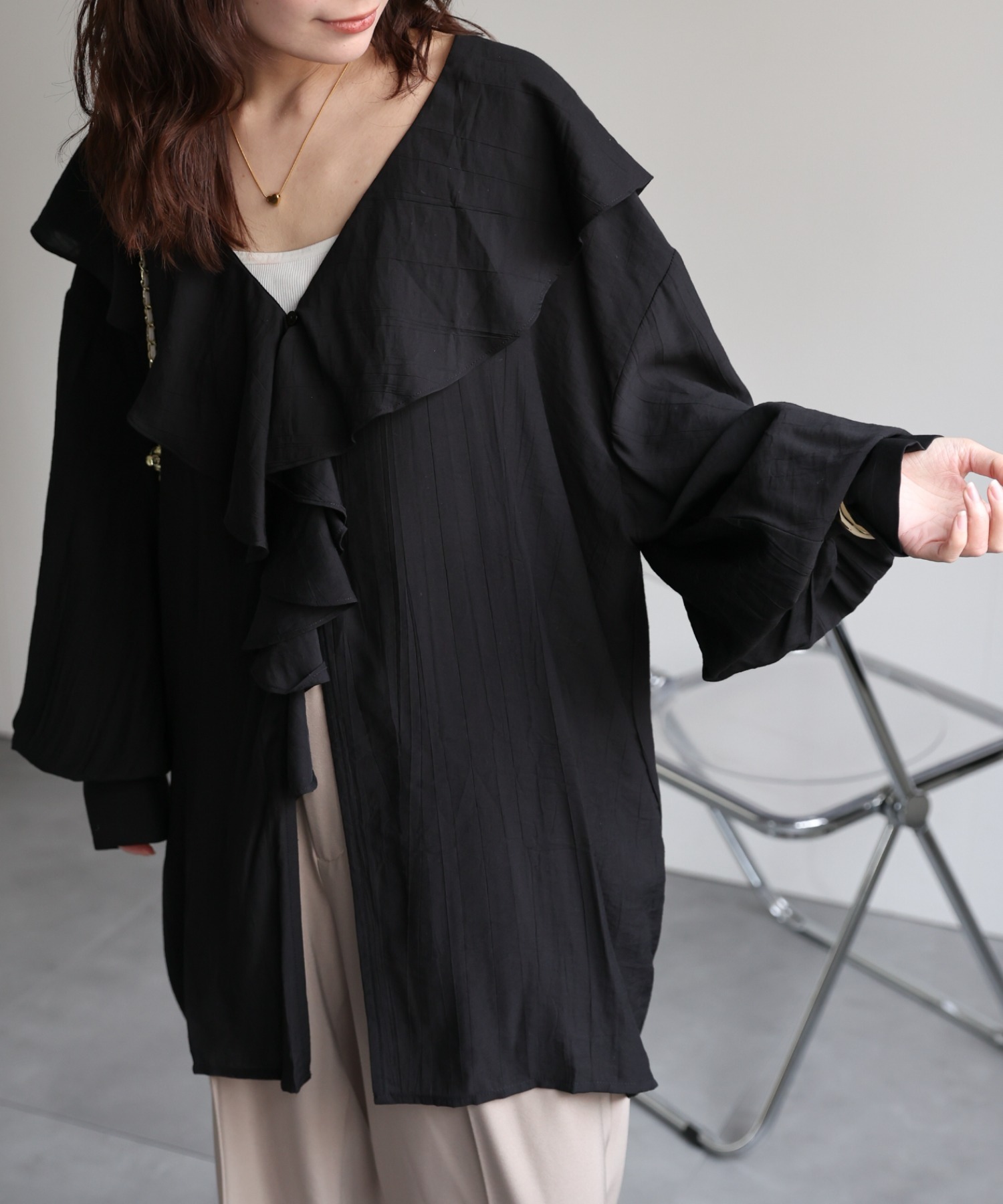 model：156cm 着用サイズ：FREE