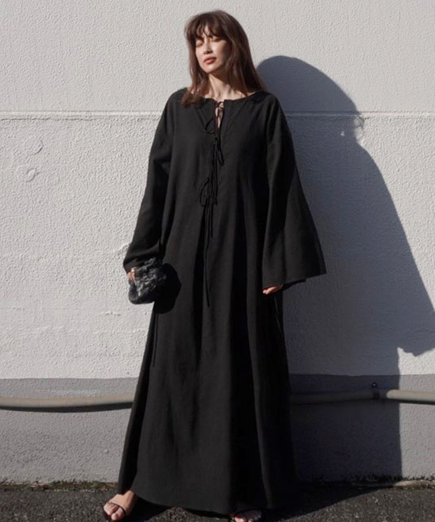 フロントリボンネップフレアワンピース