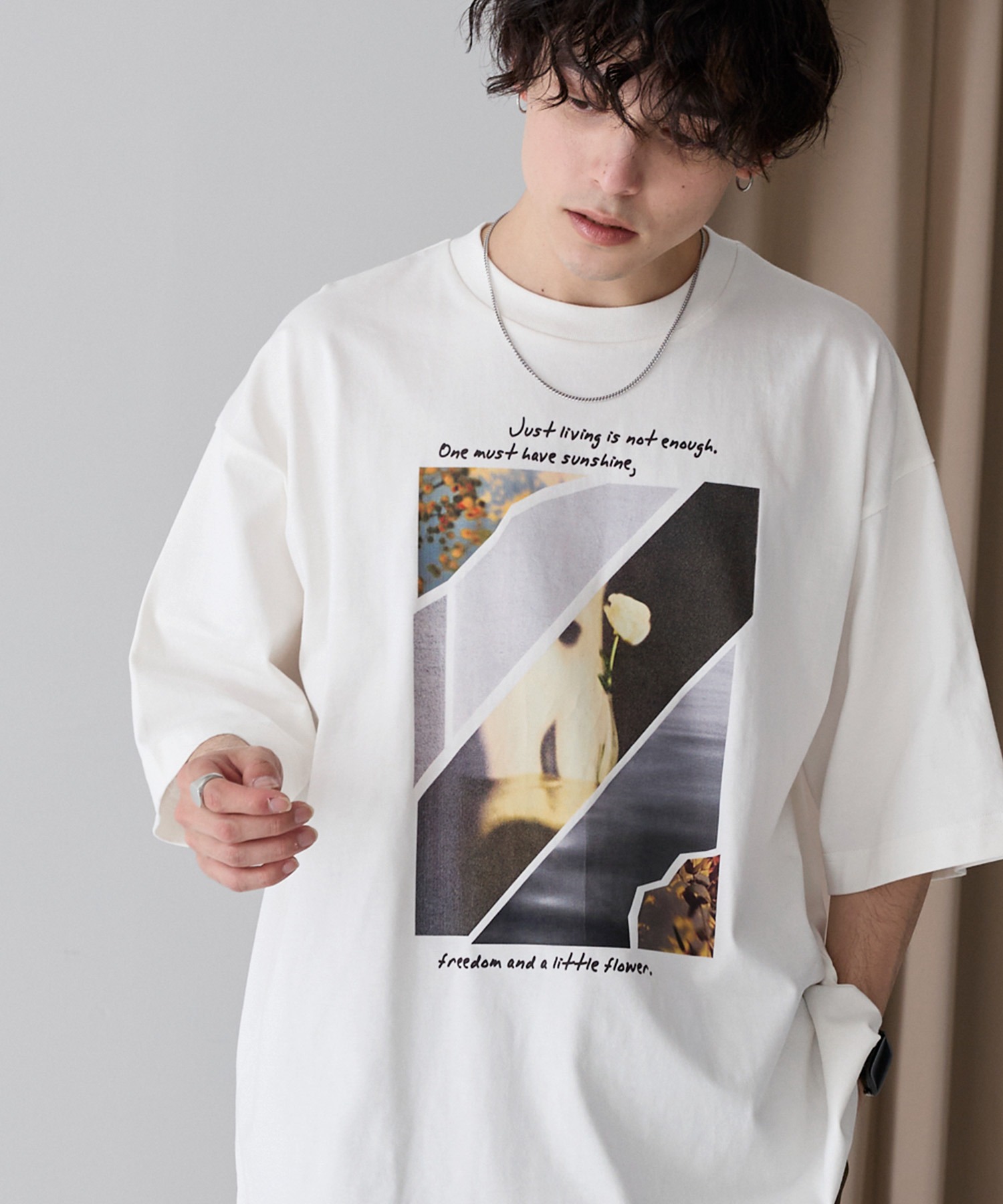 アートグラフィックデザインオーバーサイズ半袖Tシャツ MONO-MART 