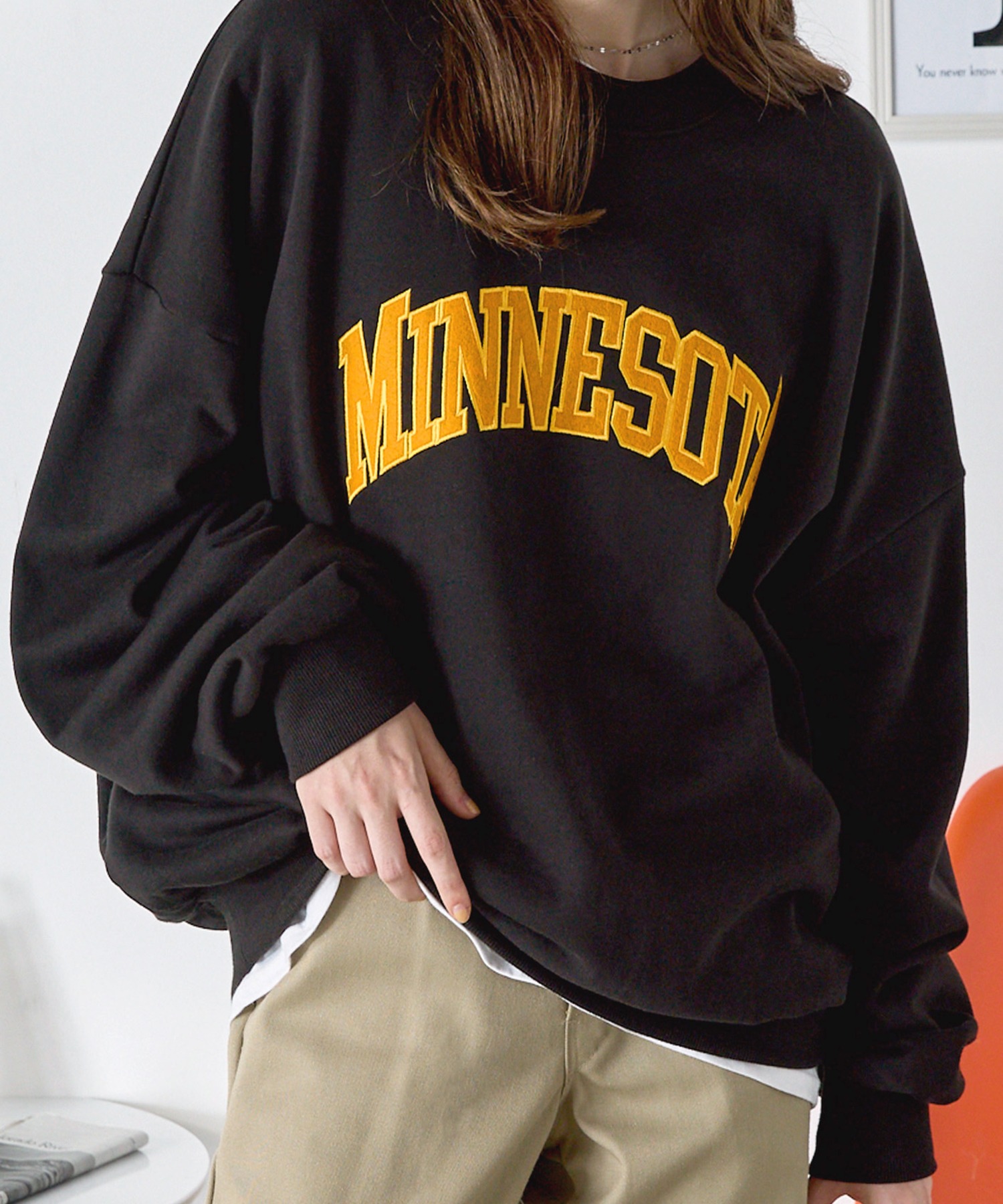 PARAMUS MINNESOTA LOGO CREW NECK SWEAT SHIRTS / パラマス ミネソタ アーチロゴ 配色刺繍 クルーネック  スウェットシャツ