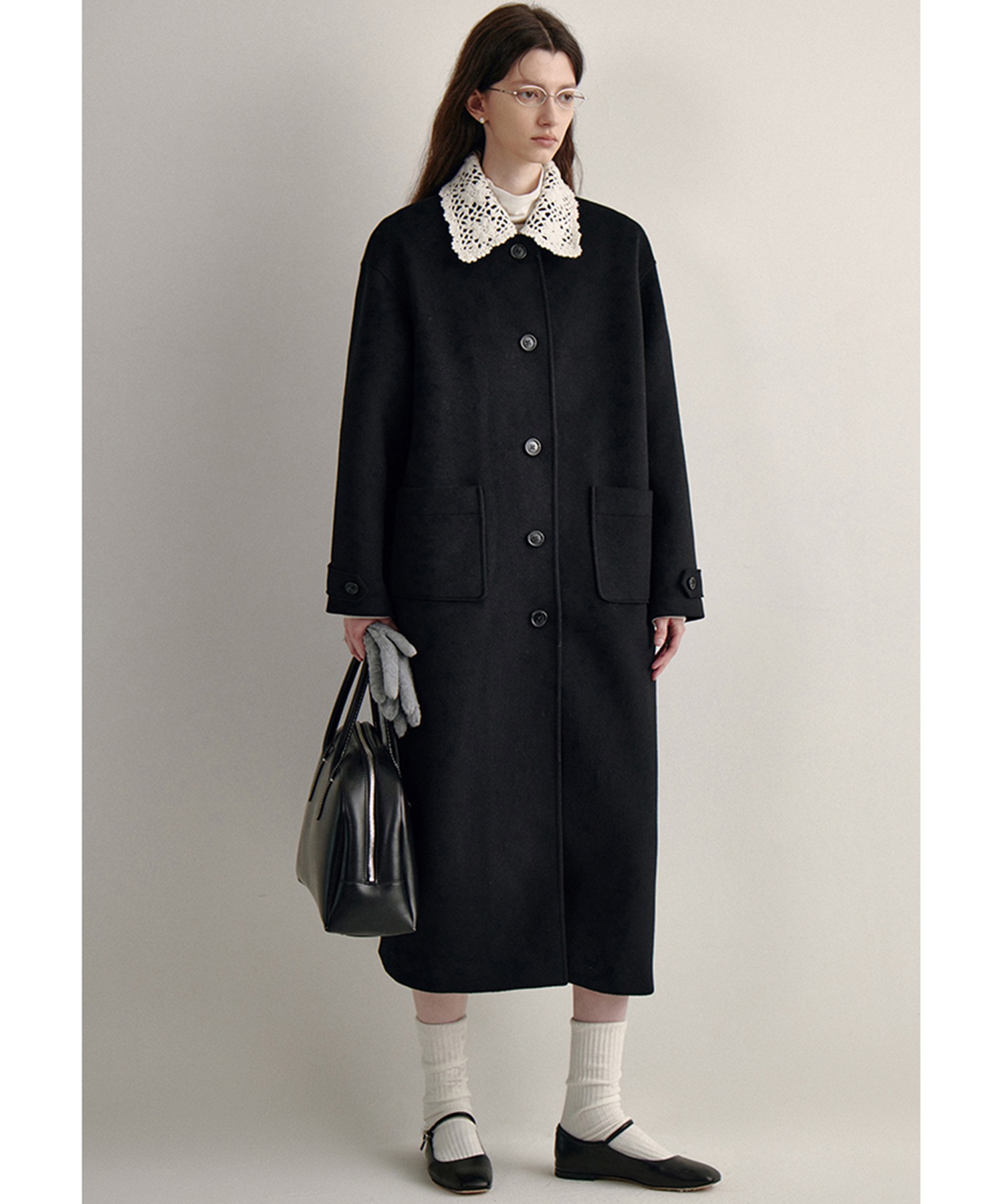 クロシェカラー ウールロングコート FQ24W065【Fano Studios