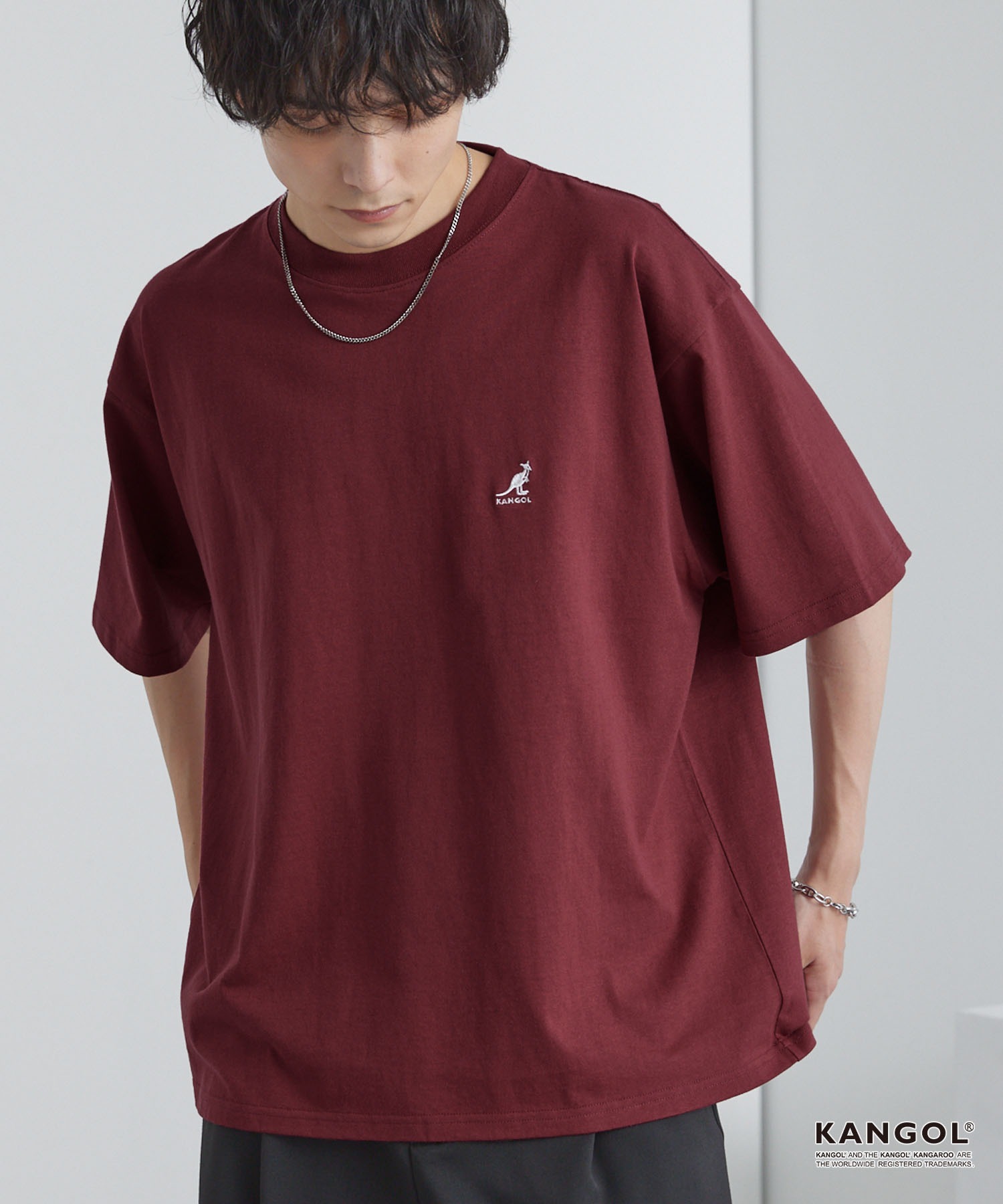 KANGOL/カンゴール 別注 ロゴ ワンポイント刺繍オーバーサイズ半袖T