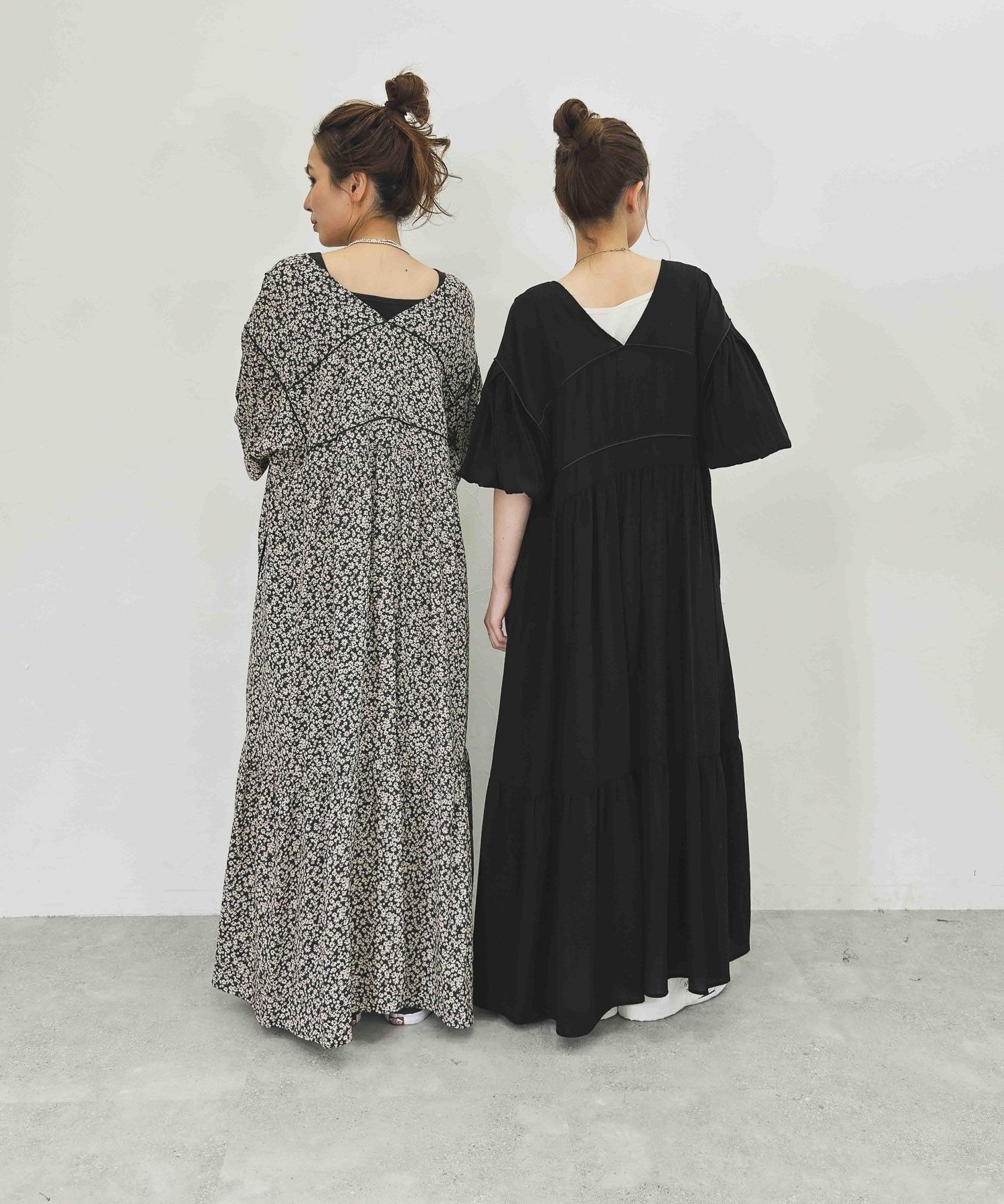 新品タグ付き。MODE NORM CORE 2WAY マキシフラワープリント MODE NORM CORE】2WAYマキシプリントワンピース