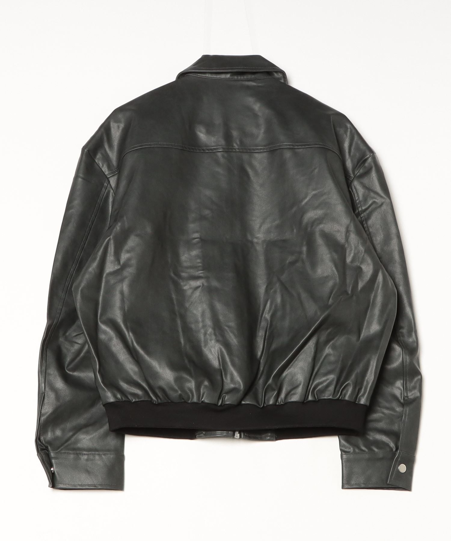 A'GEM/9 × .kom 『BENUSTA /ベヌスタ』Zip Design Faux Leather Jacket