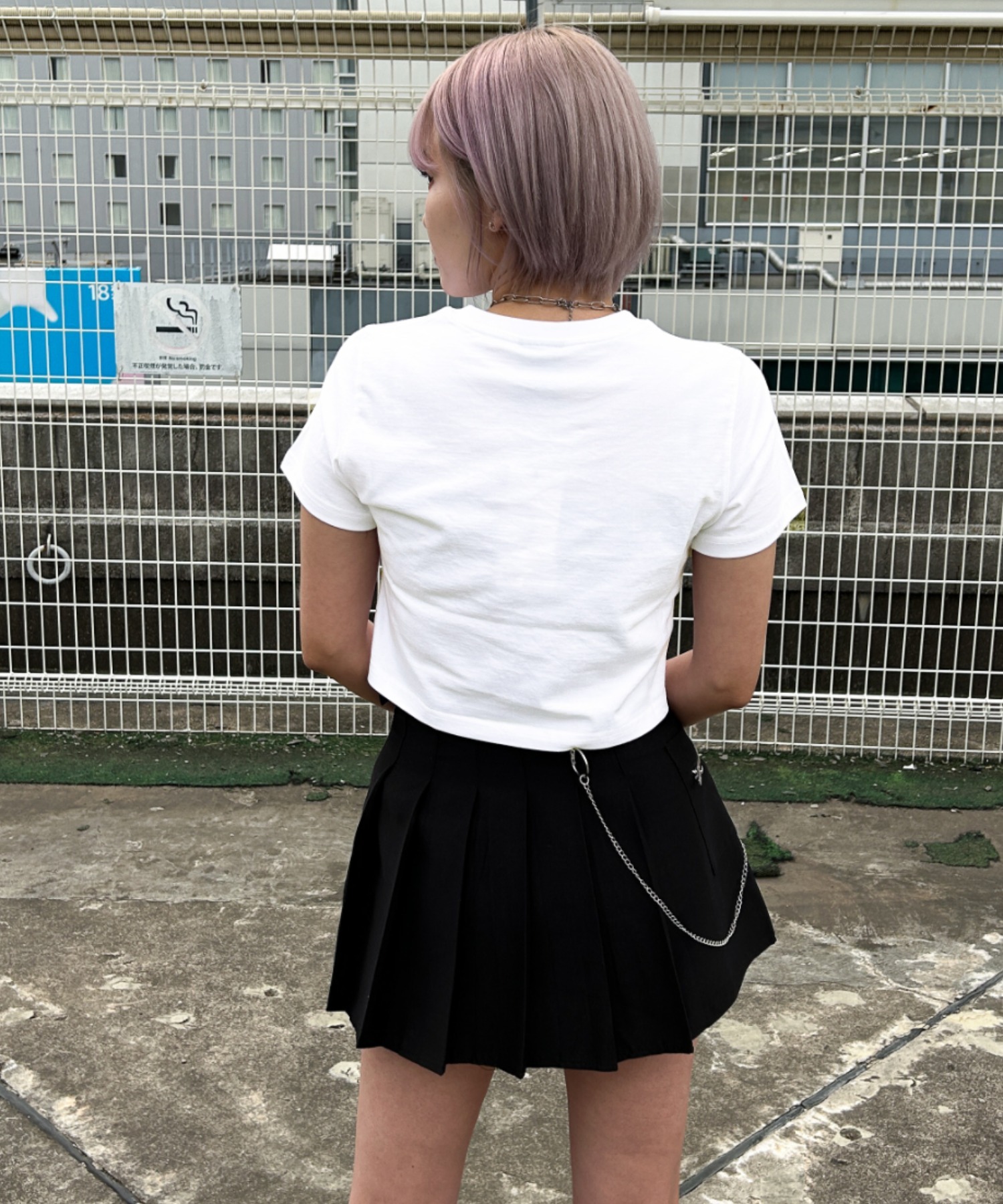 OY/オーワイ』BLACK CAT CROP/ブラックキャット クロップ 半袖