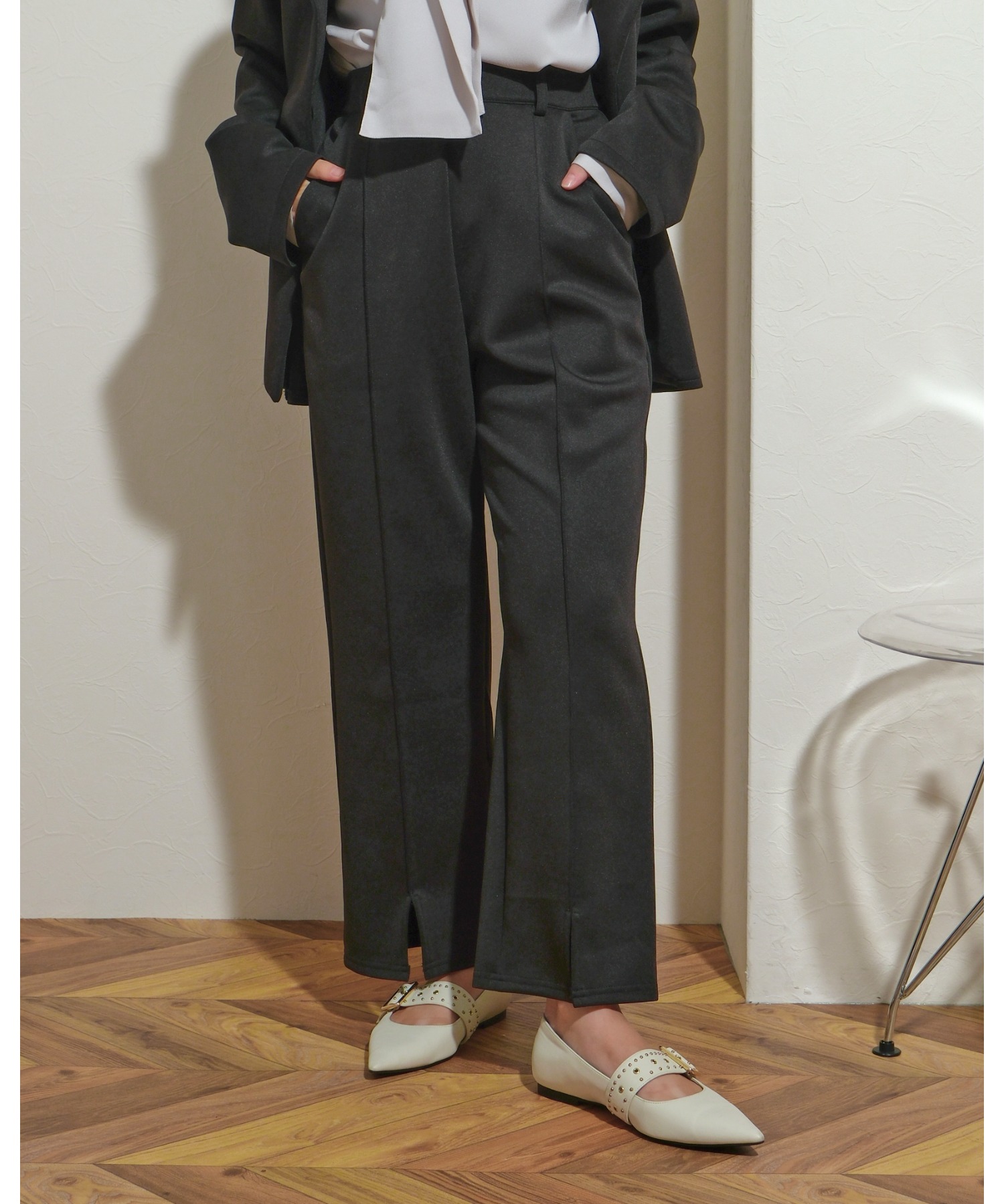 ALESSANDRA RICH FABX4045K45140001 関税送料込 セットアップ対応】ポンチフロントスリットPT Palm Riche│Eimee