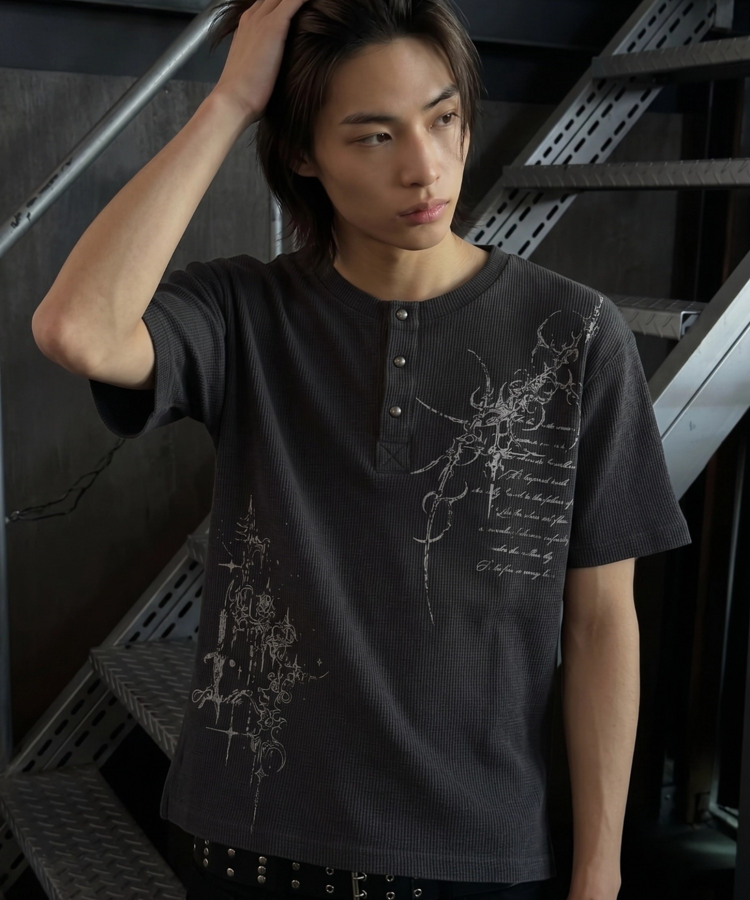 専用商品archive DIESEL ヘンリーネック シースルーy2k/グランジ A'GEM/9 × .kom 『FREEDEE/フリーディー』グランジアート タイト
