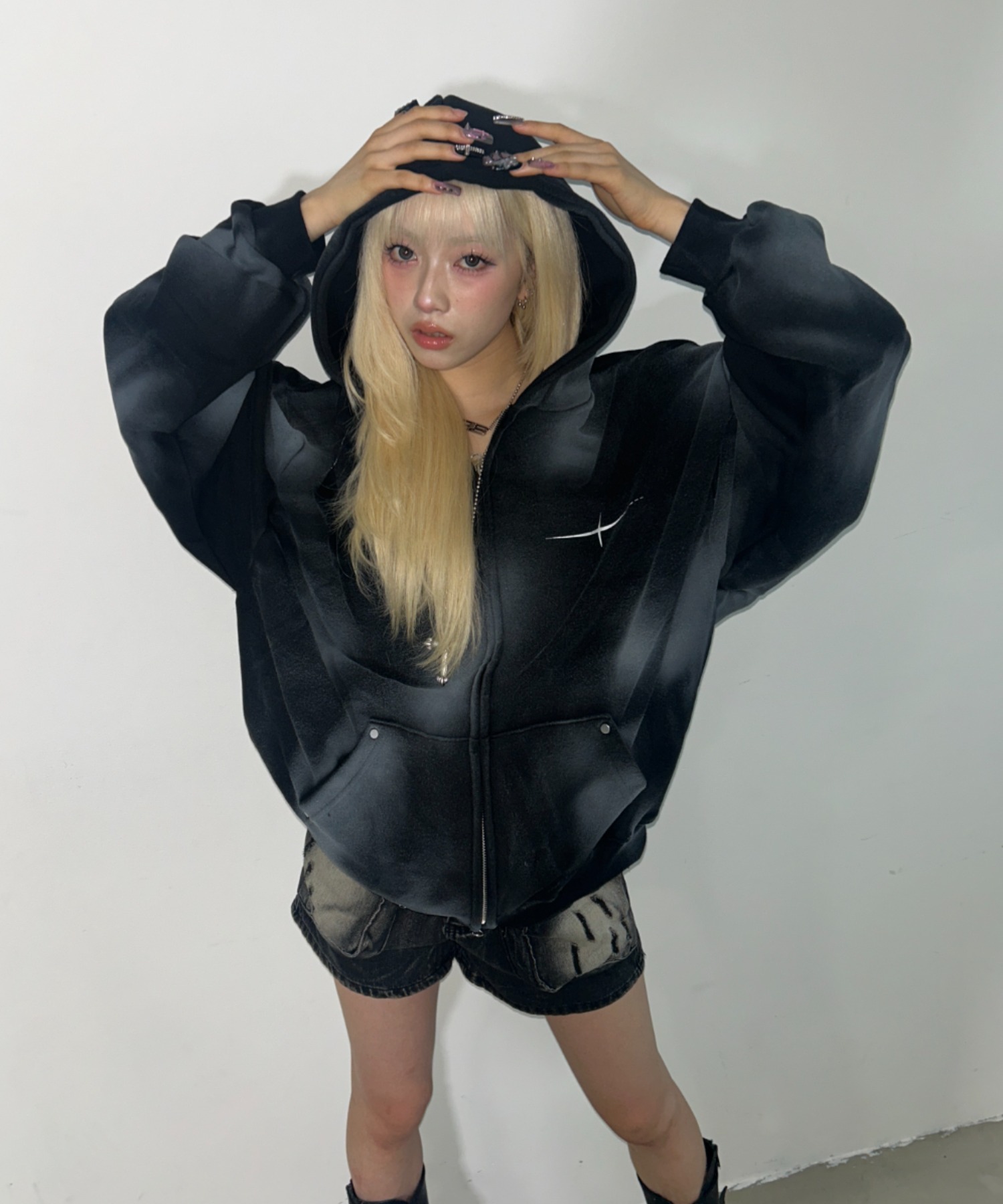 A'GEM/9 × .kom 『ARULE/アルール』Spray Zip Hoodie/スプレー