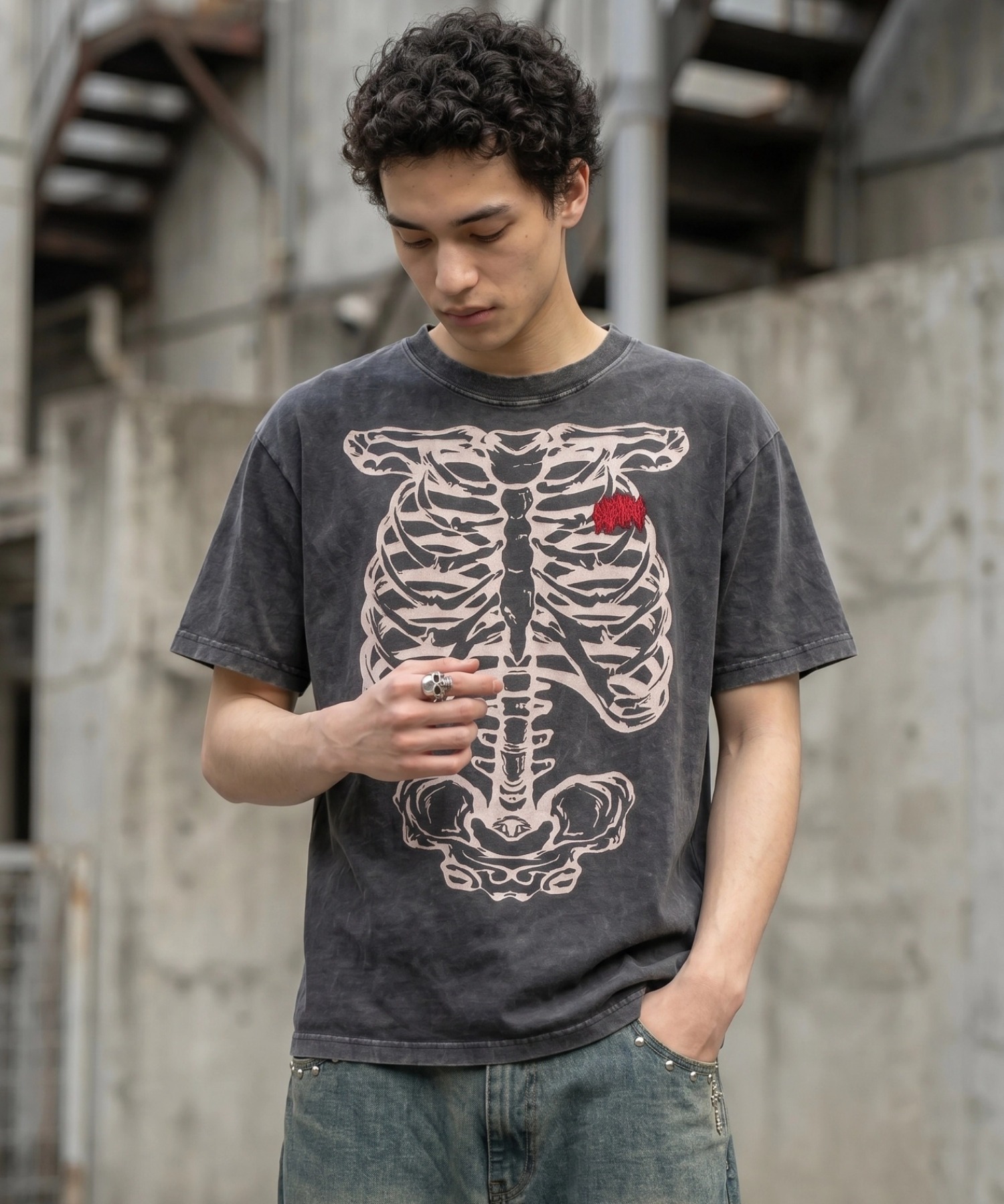 DimMoire スケルトンビッグTシャツ A'GEM/9 × .kom 『FREEDEE/フリーディー』スケルトングラフィック T