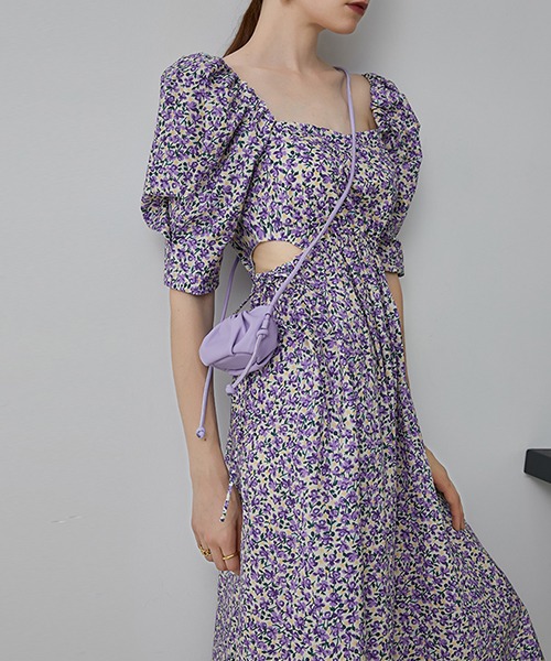 square neck floral dress