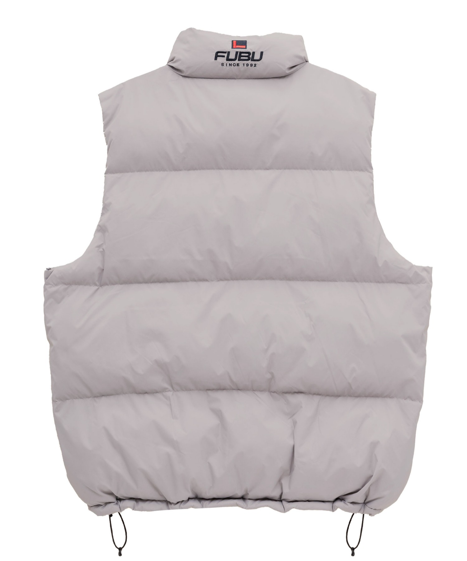 FUBU フブ ブランド ロゴ 刺繍 ドローコード付き 中綿入り アメカジ オーバーサイズ ナイロンベスト ダウンベスト