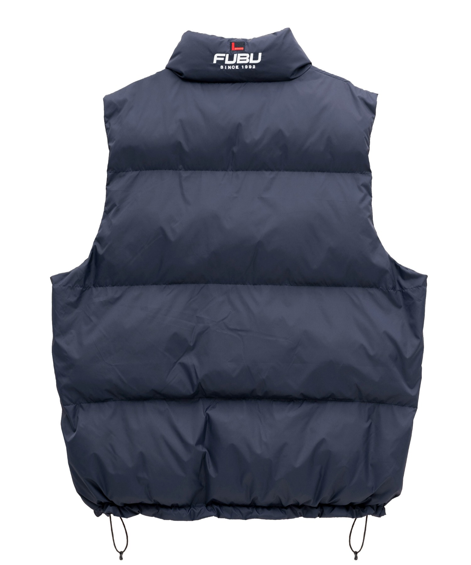 FUBU フブ ブランド ロゴ 刺繍 ドローコード付き 中綿入り アメカジ オーバーサイズ ナイロンベスト ダウンベスト