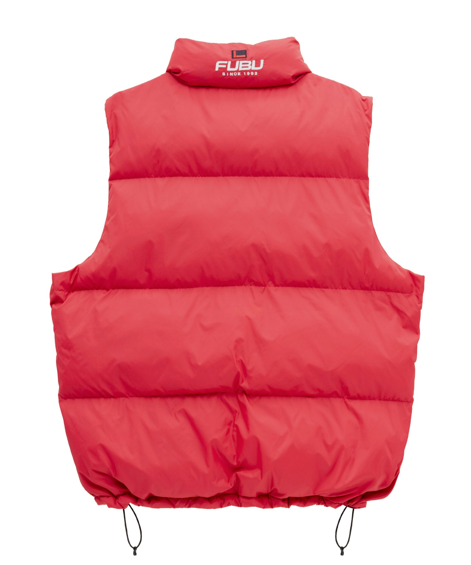 FUBU フブ ブランド ロゴ 刺繍 ドローコード付き 中綿入り アメカジ オーバーサイズ ナイロンベスト ダウンベスト