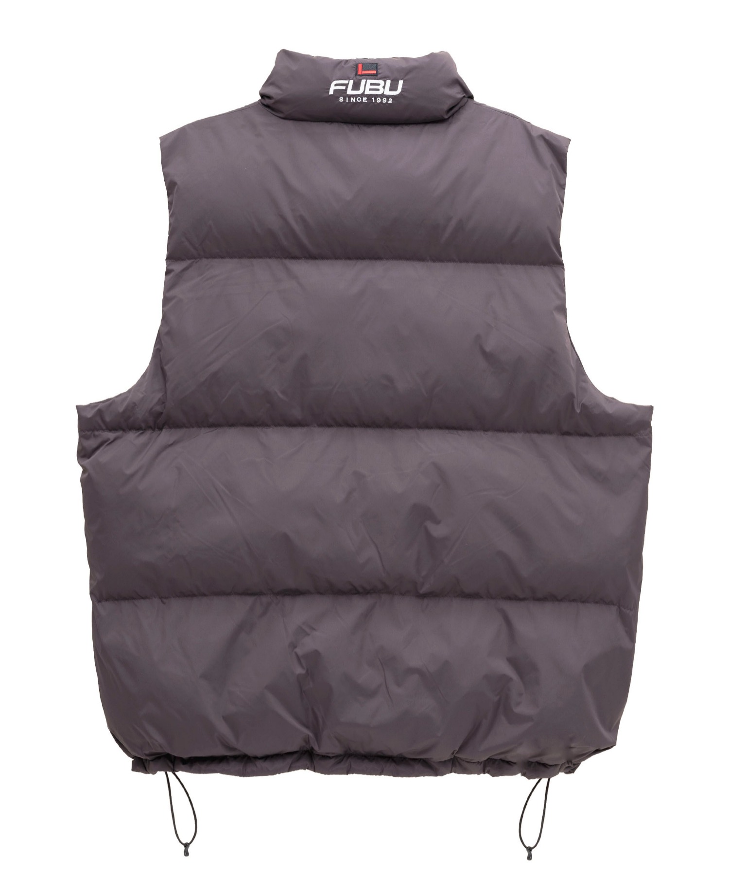 FUBU フブ ブランド ロゴ 刺繍 ドローコード付き 中綿入り アメカジ オーバーサイズ ナイロンベスト ダウンベスト