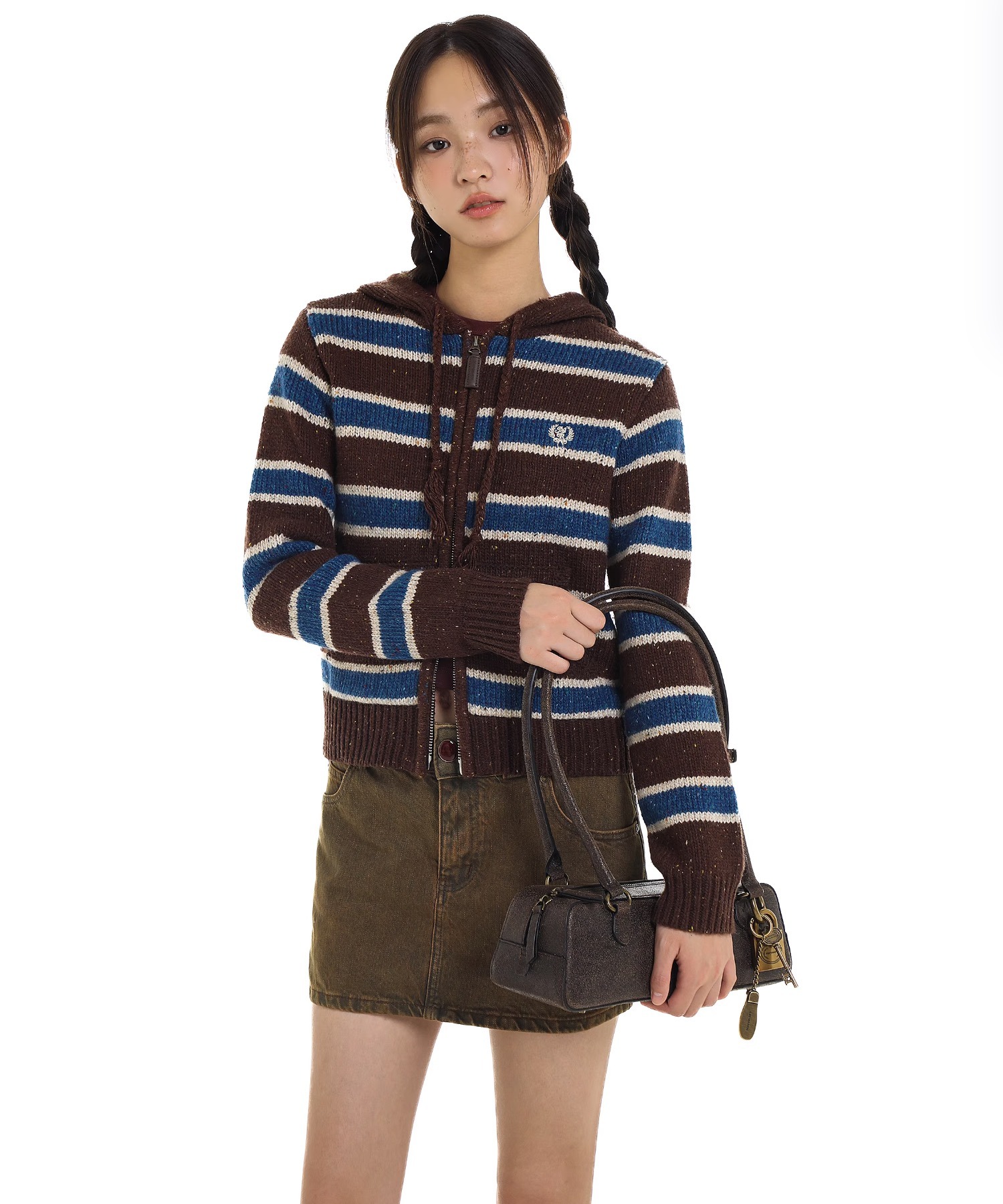 ストライプニットカーディガン KS0670【Moromoro2】【2024AW】