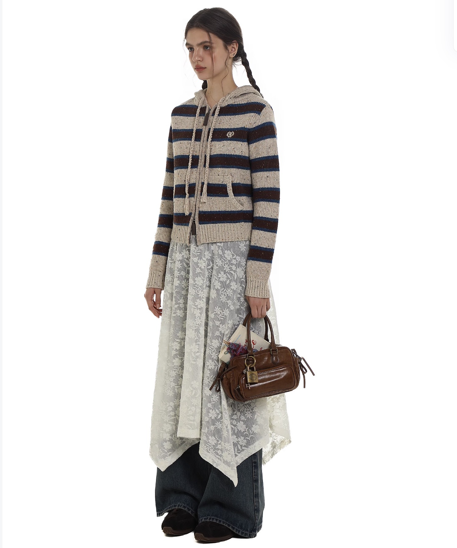 ストライプニットカーディガン KS0670【Moromoro2】【2024AW】