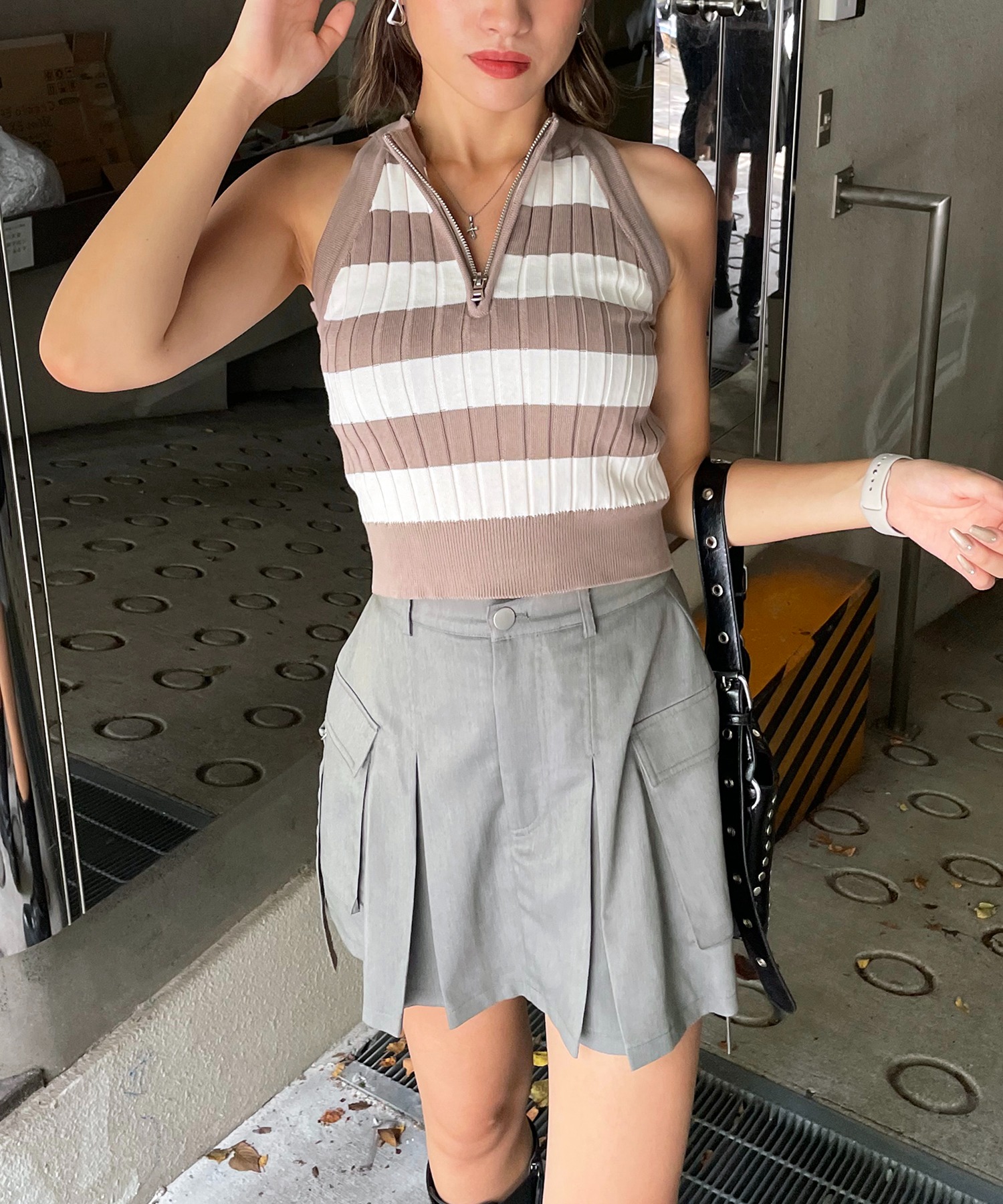 トライアングルヒール厚底ストラップサンダル SPIRALGIRL