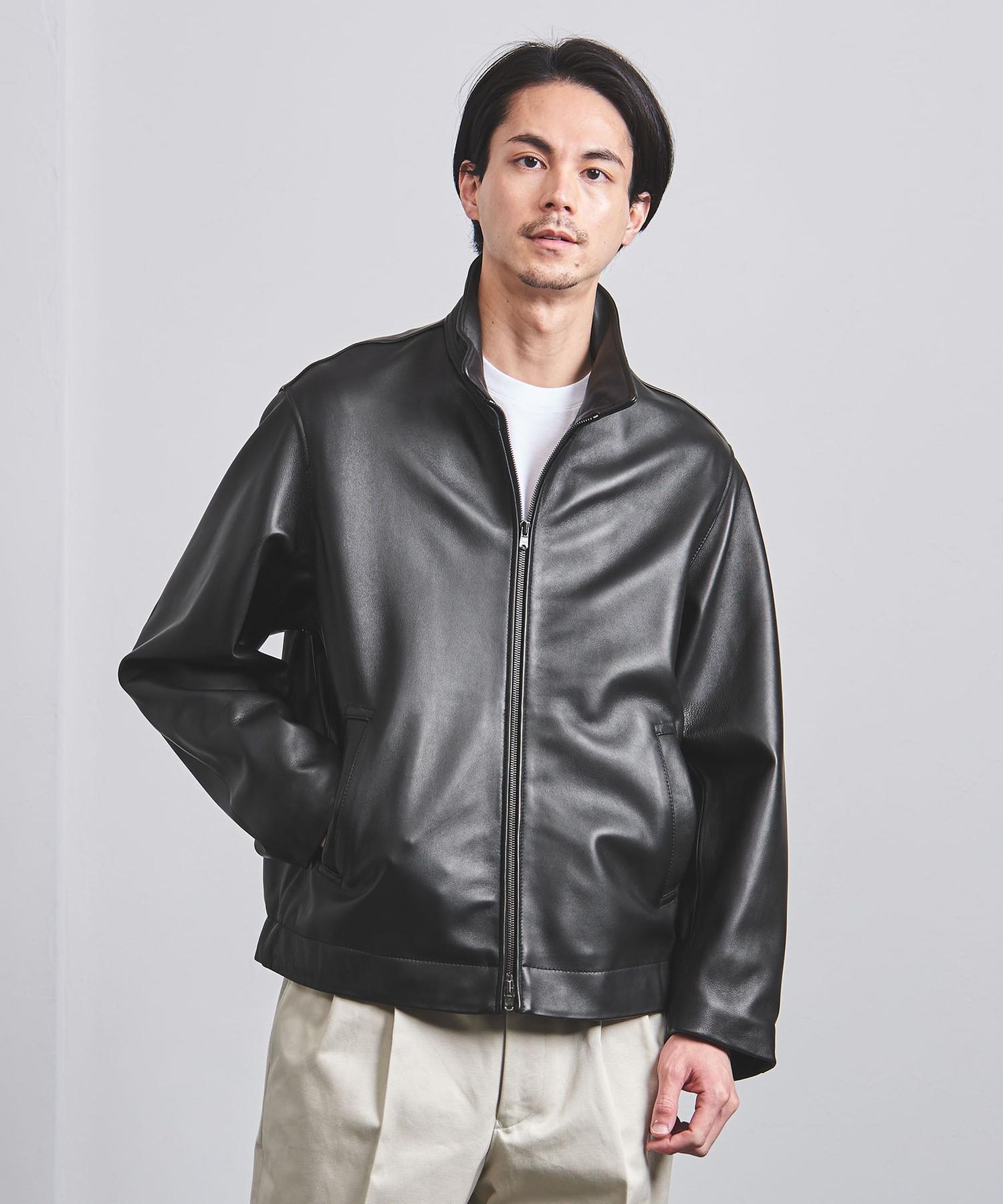 卸し売り購入 UNITED ARROWS ライダースジャケット ラムレザー ririジップ M - ライダースジャケット