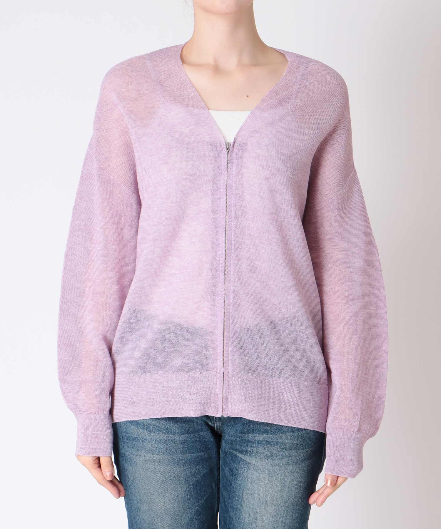 麻混ホールガーメントカーディガン