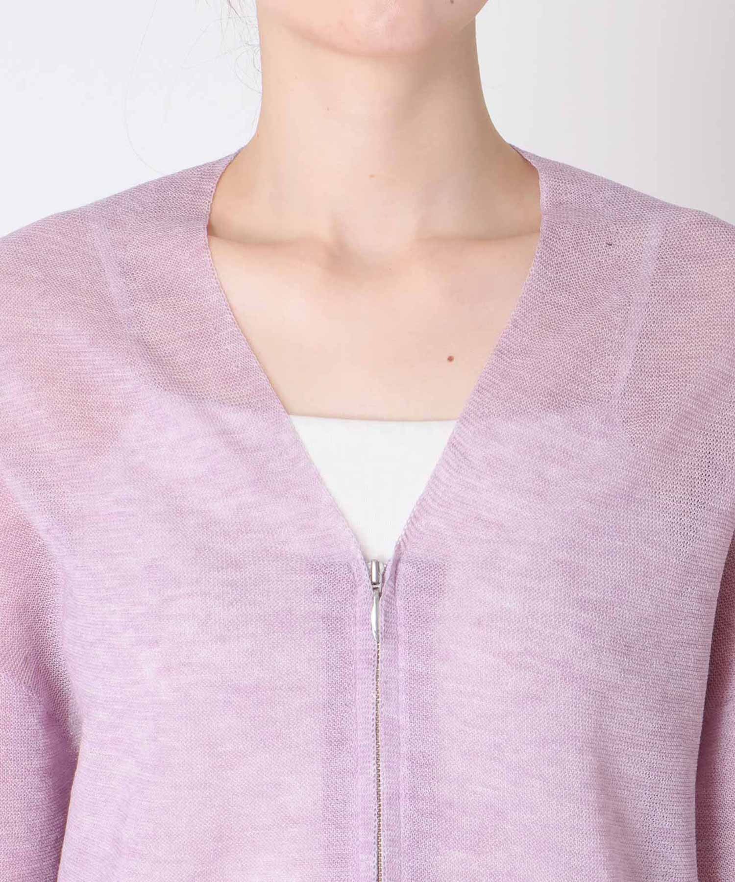 麻混ホールガーメントカーディガン