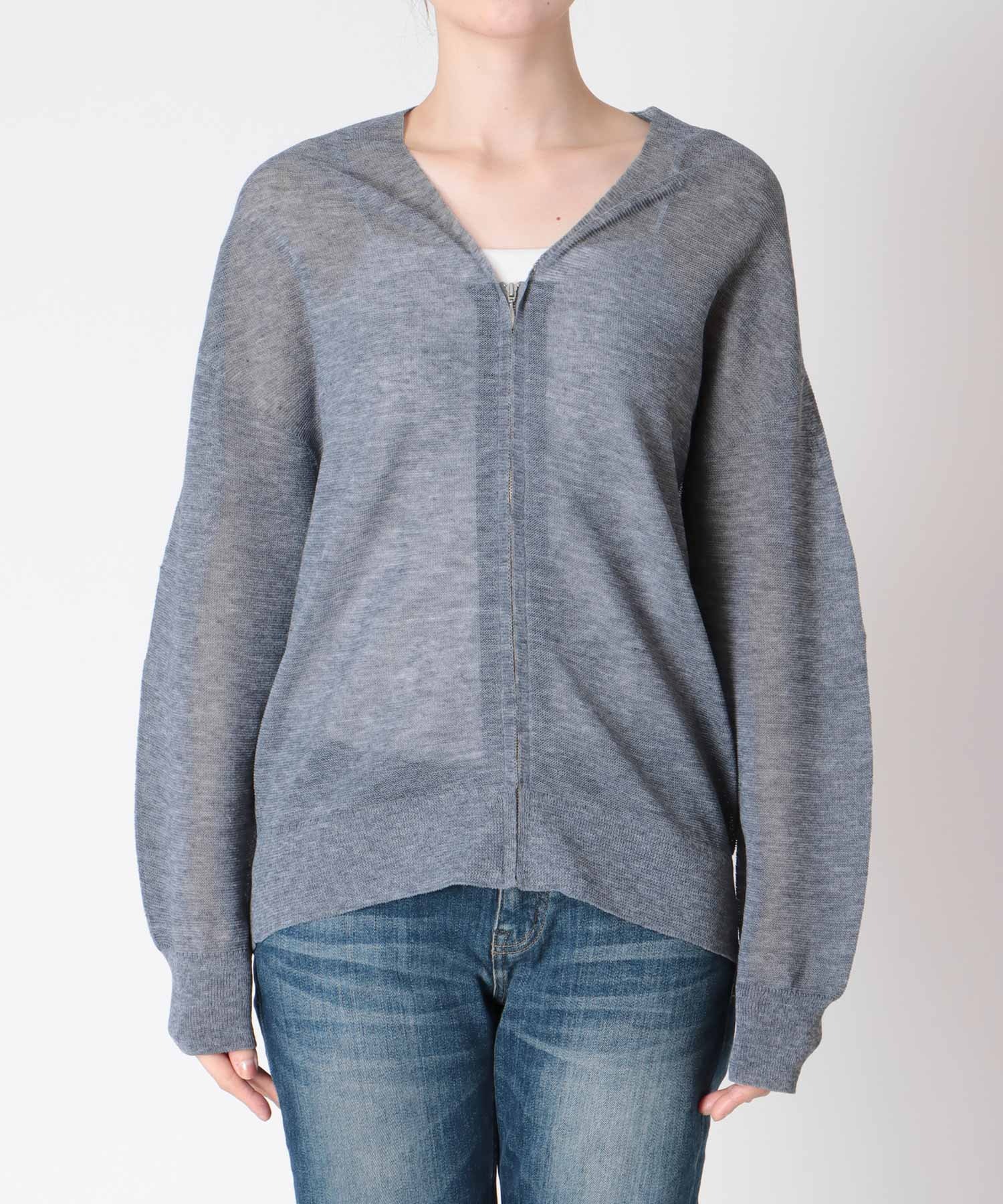 麻混ホールガーメントカーディガン