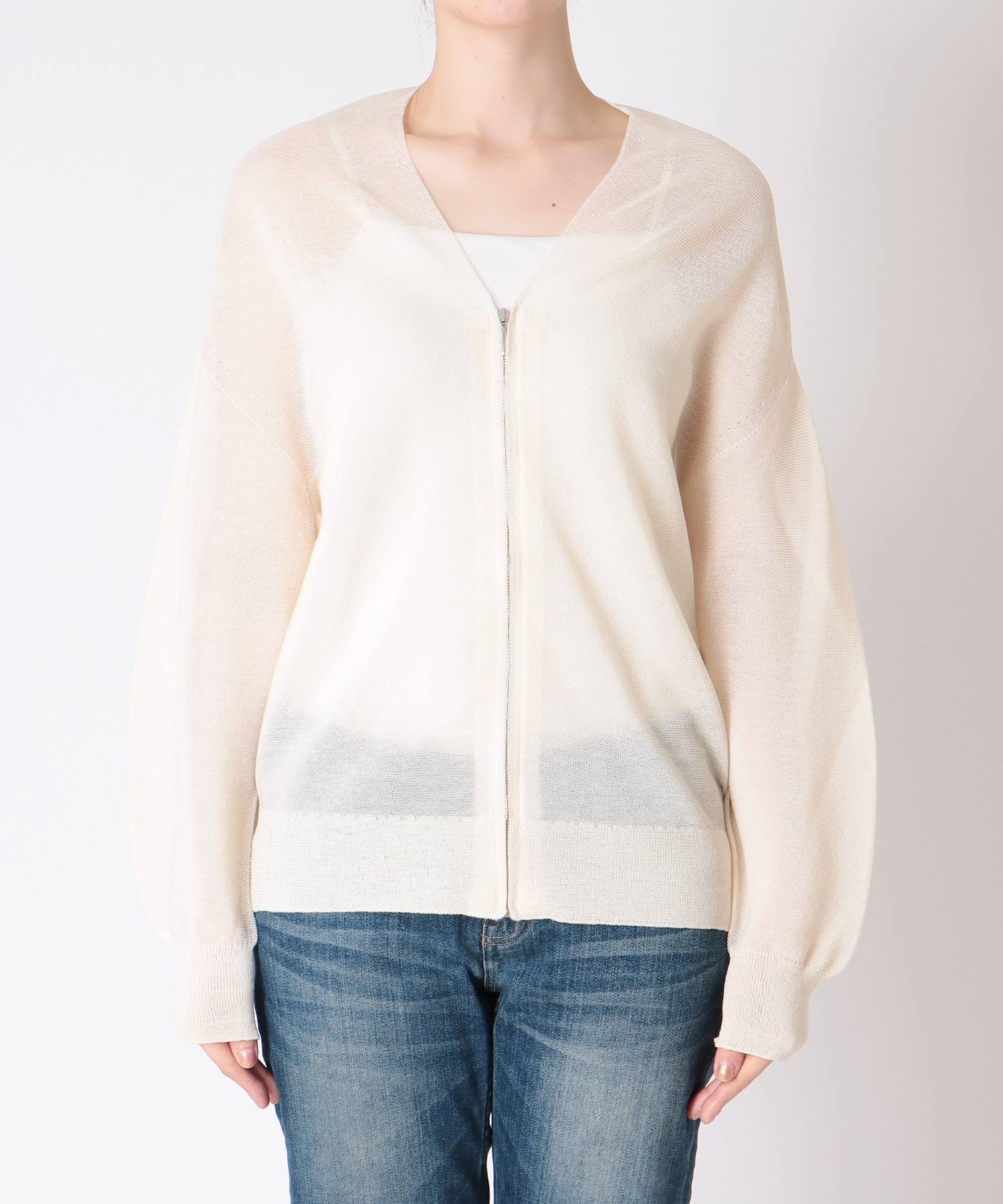 麻混ホールガーメントカーディガン