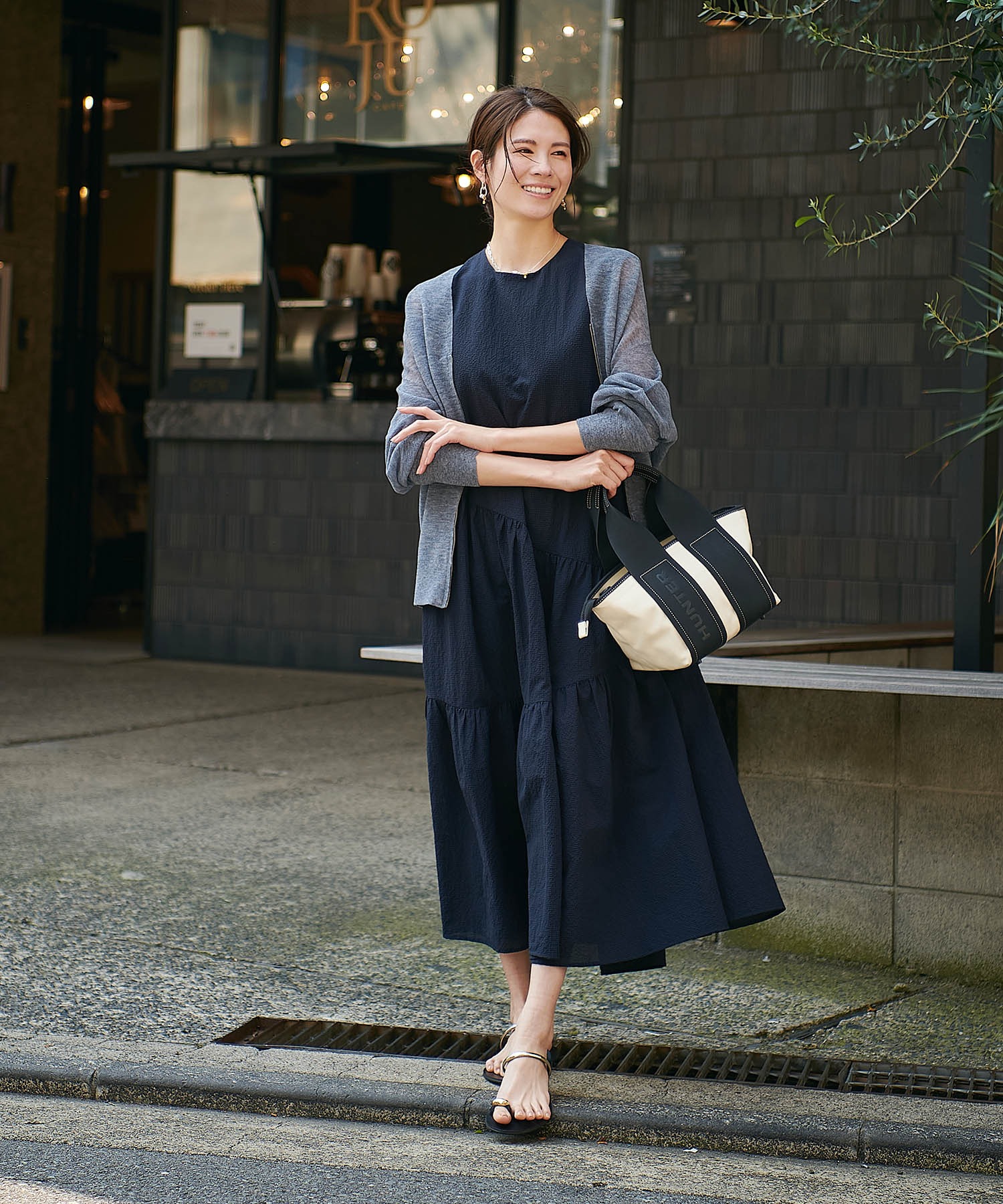 麻混ホールガーメントカーディガン