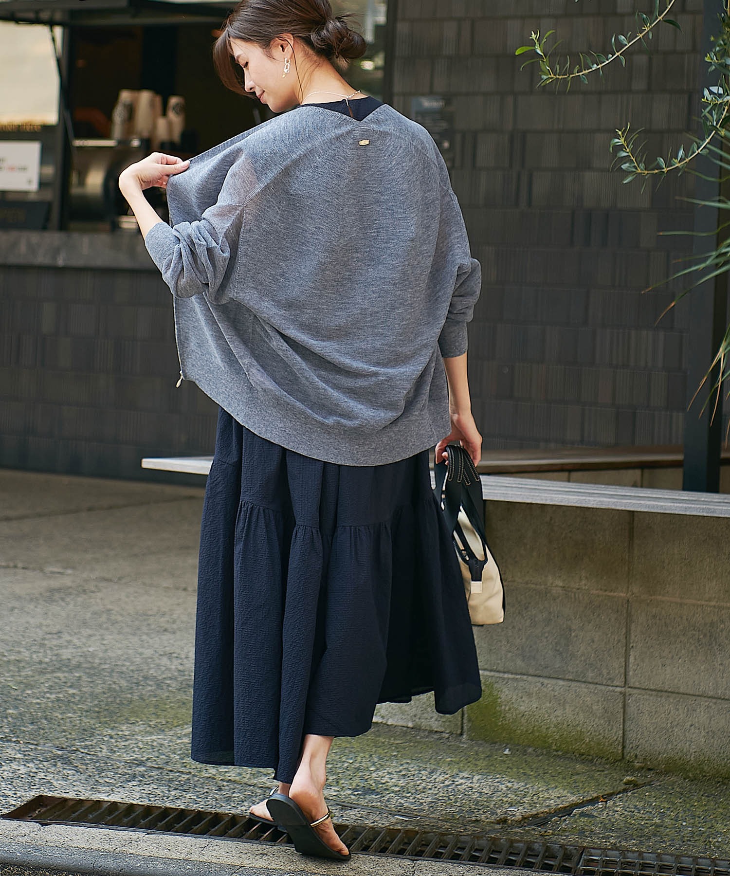 麻混ホールガーメントカーディガン