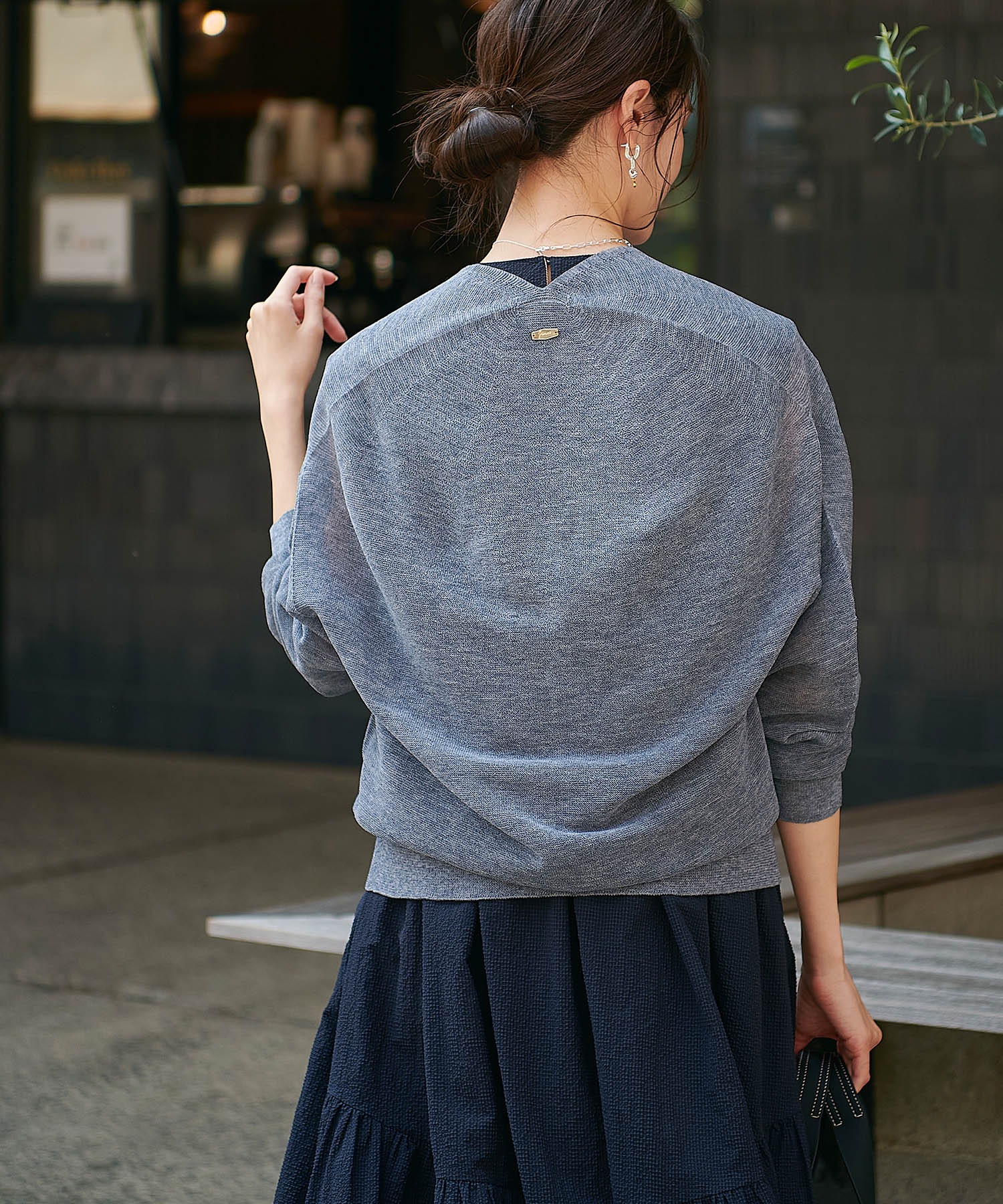 麻混ホールガーメントカーディガン