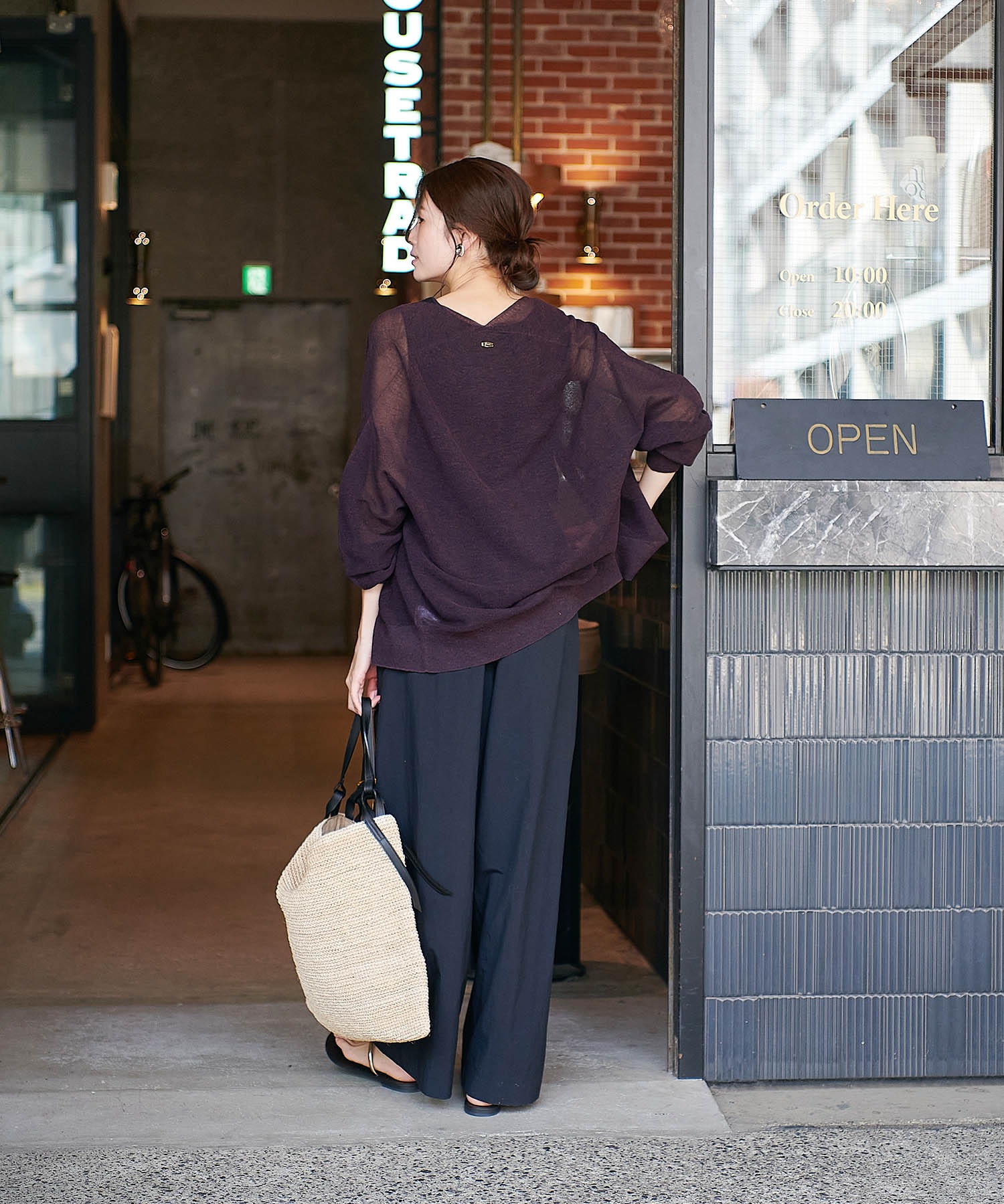 麻混ホールガーメントカーディガン