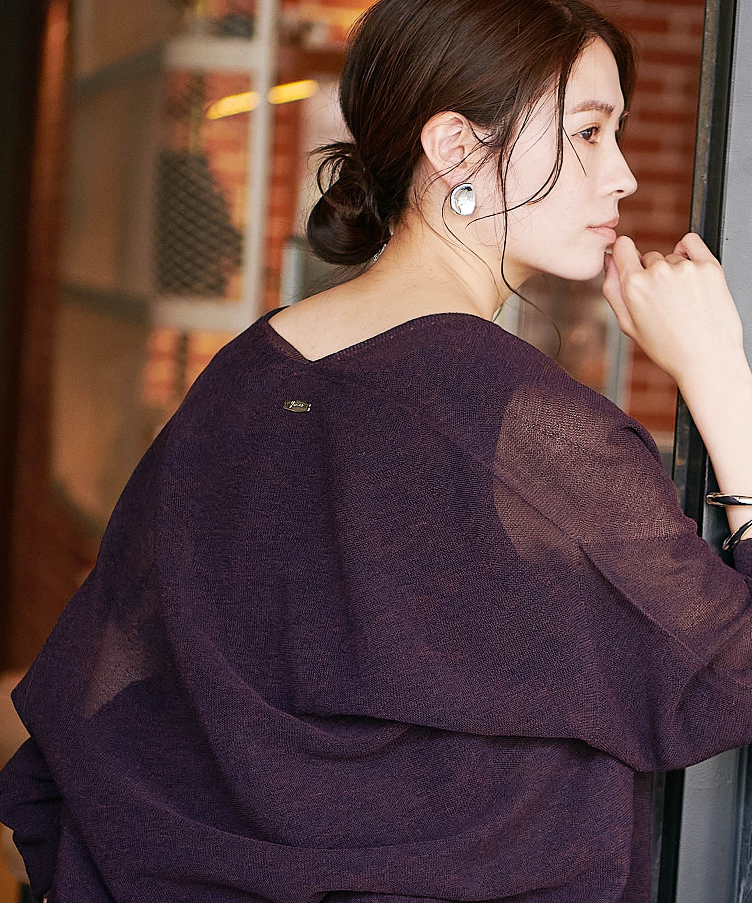 麻混ホールガーメントカーディガン