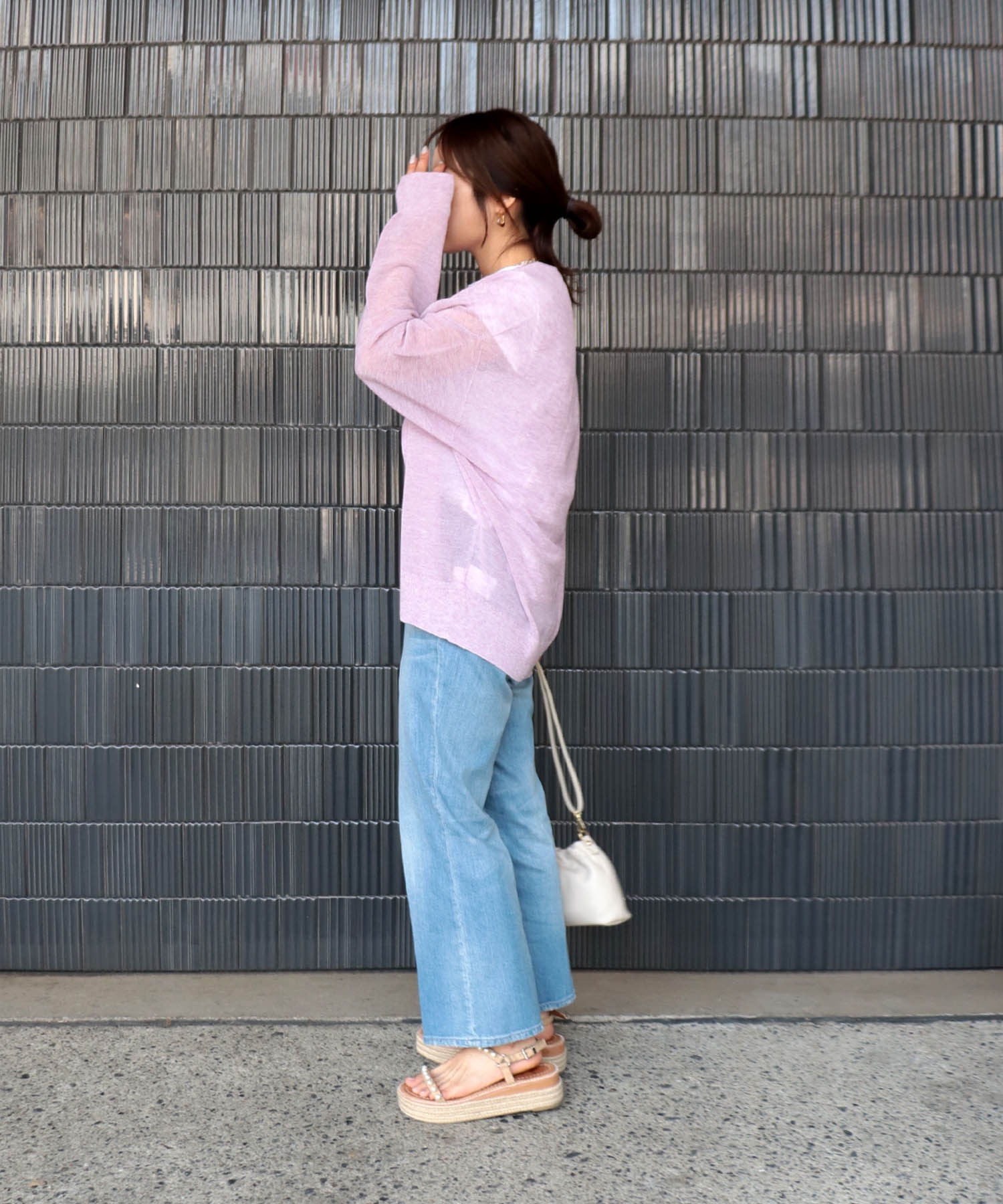 麻混ホールガーメントカーディガン