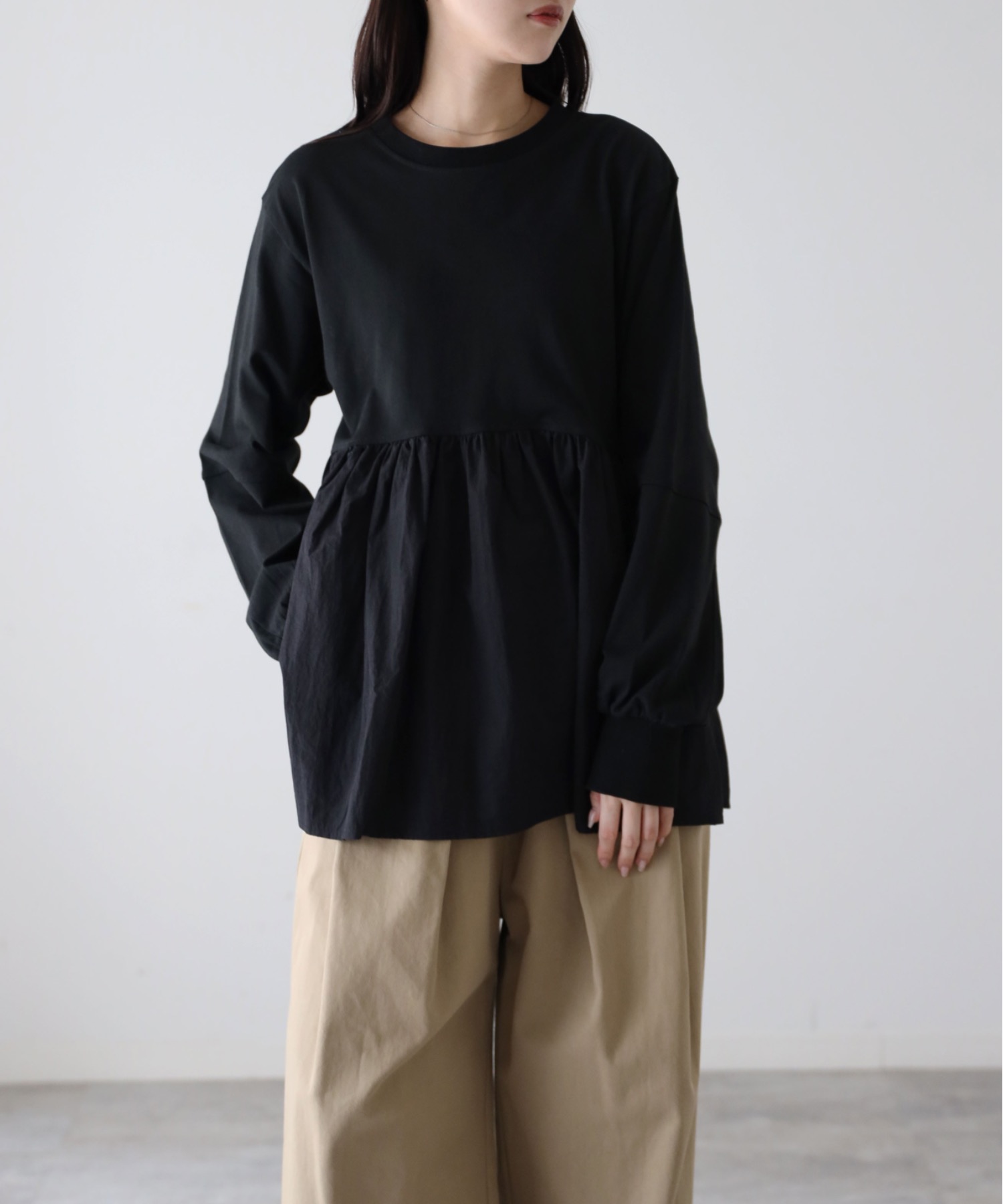 model：164cm. 着用サイズ：FREE