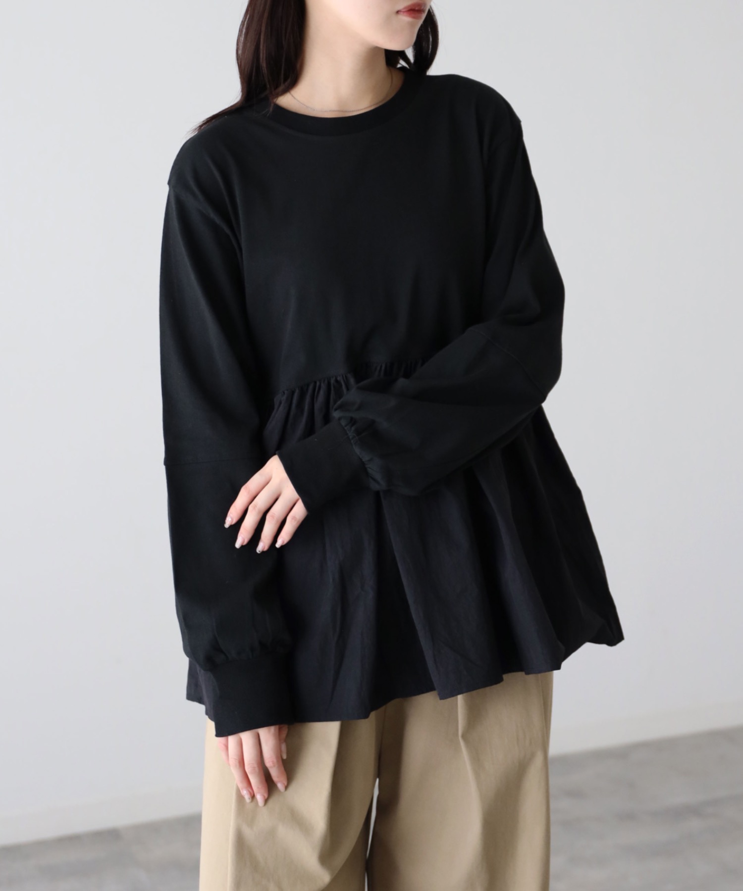 model：164cm. 着用サイズ：FREE