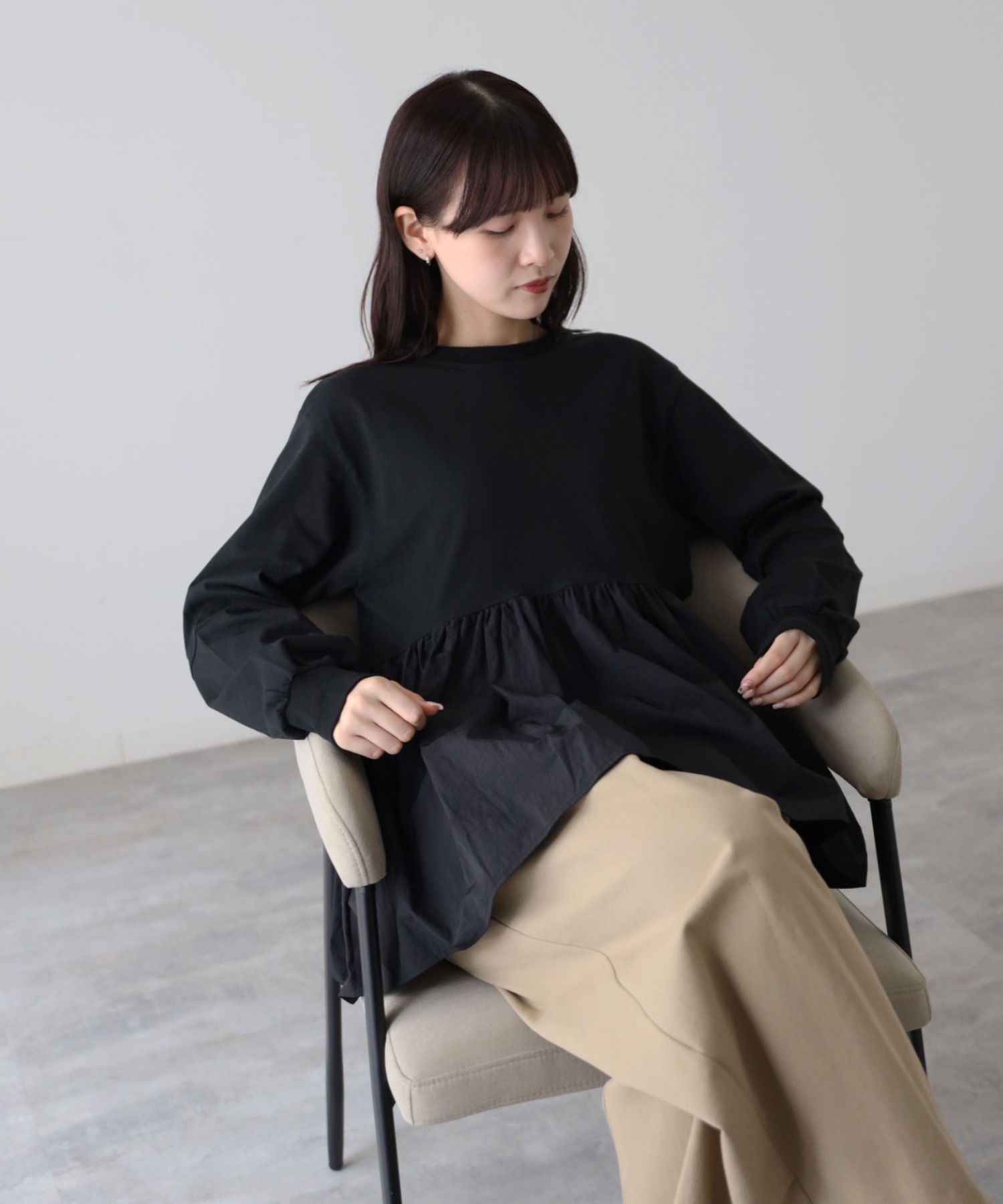 model：164cm. 着用サイズ：FREE