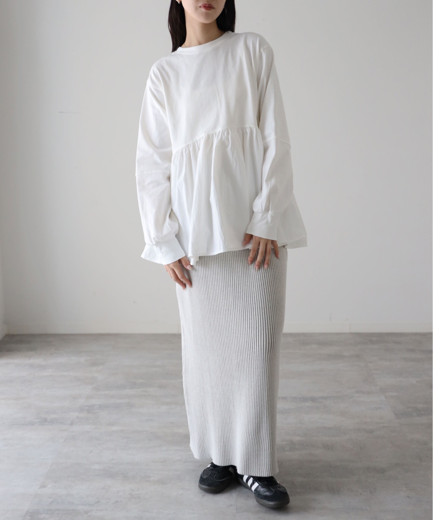 model：164cm. 着用サイズ：FREE