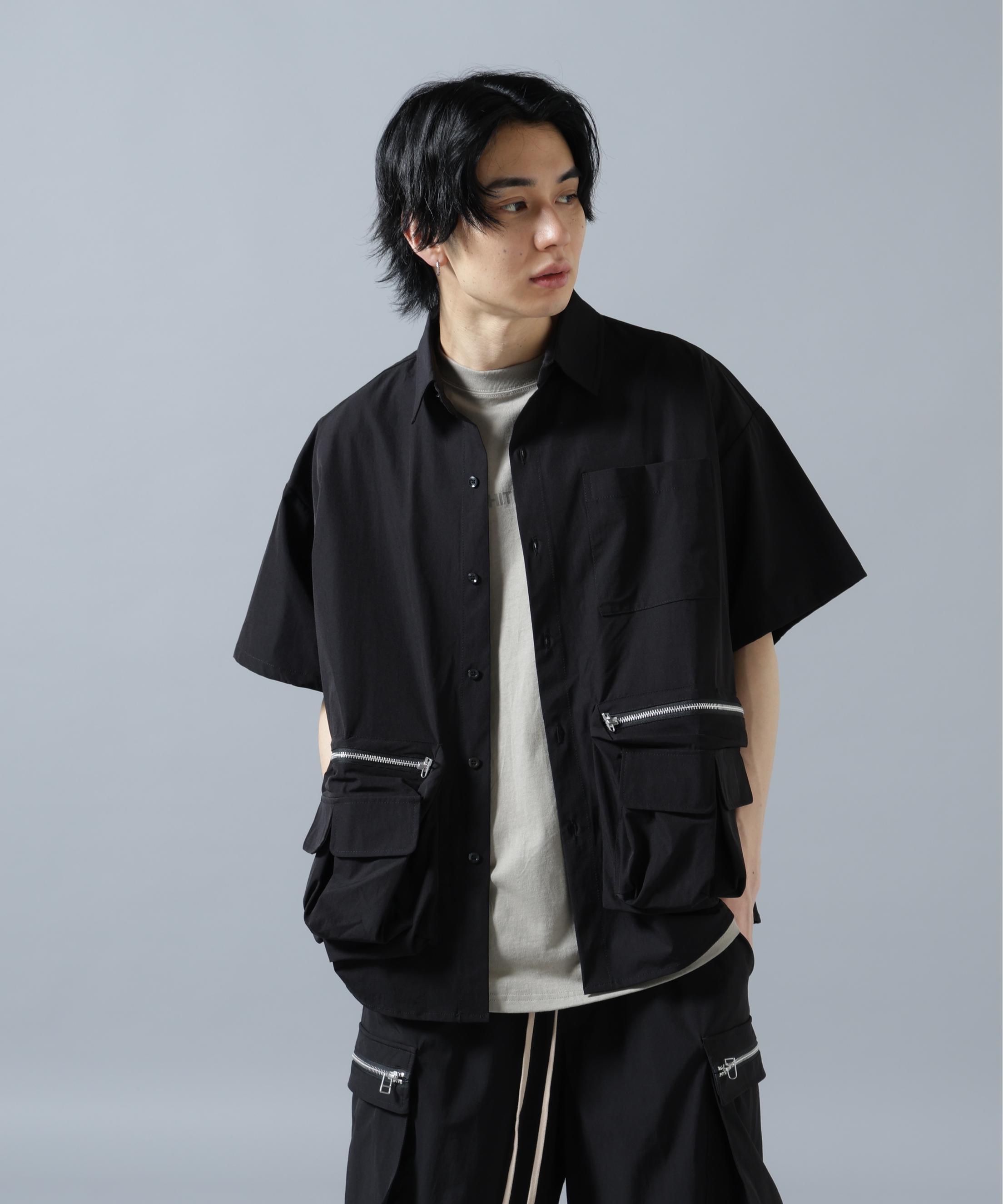 [WEB&DEPOT limited] DankeSchon PTWILL ZIP CARGO S/S SHIRTS — рубашка карго с молнией