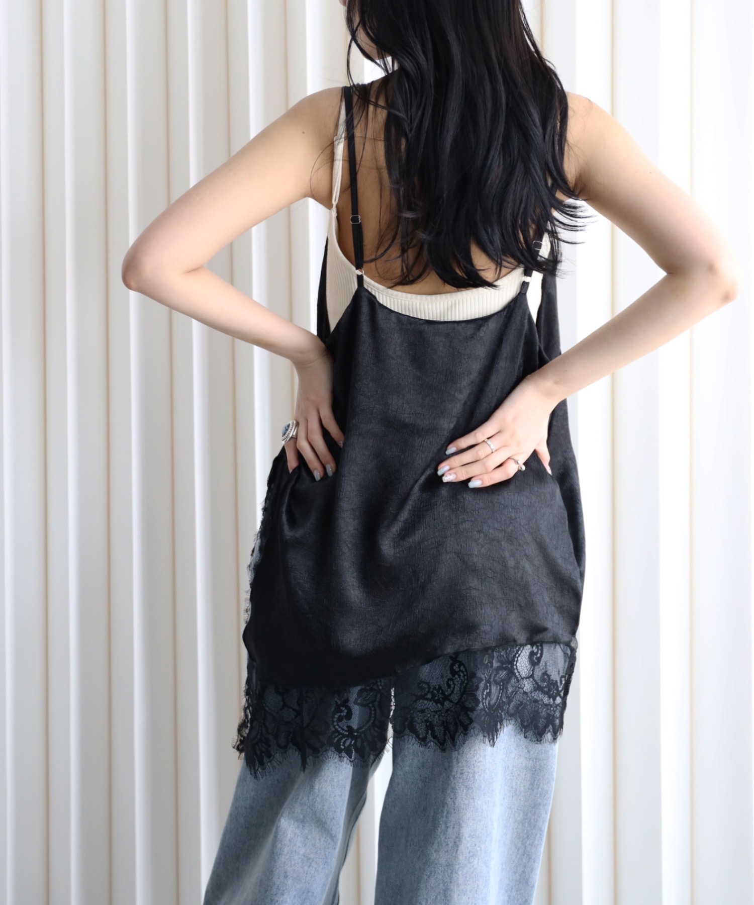 model：164cm. 着用サイズ：FREE
