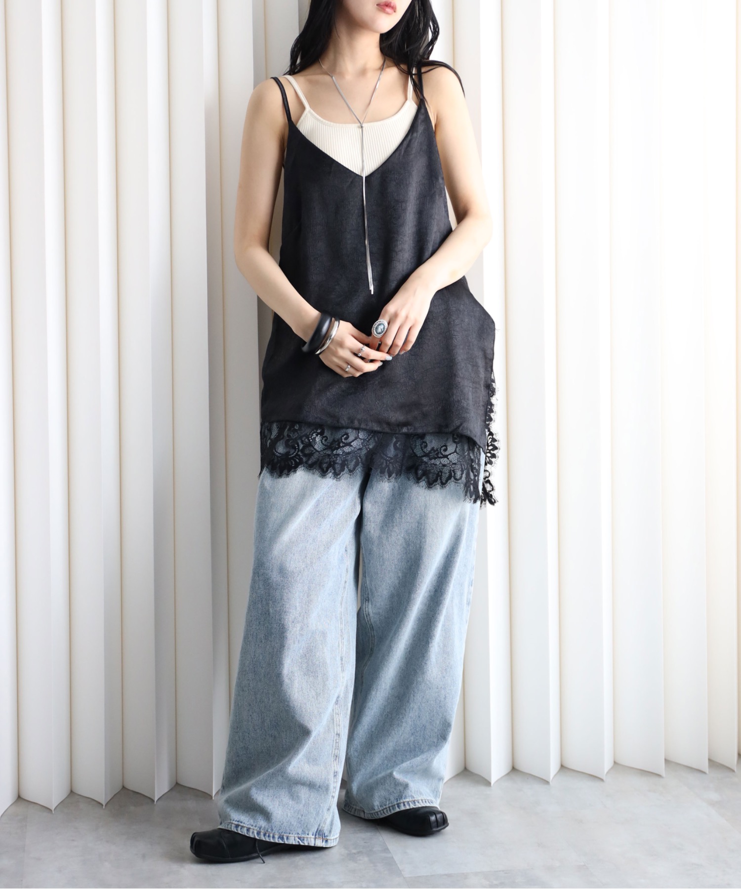 model：164cm. 着用サイズ：FREE