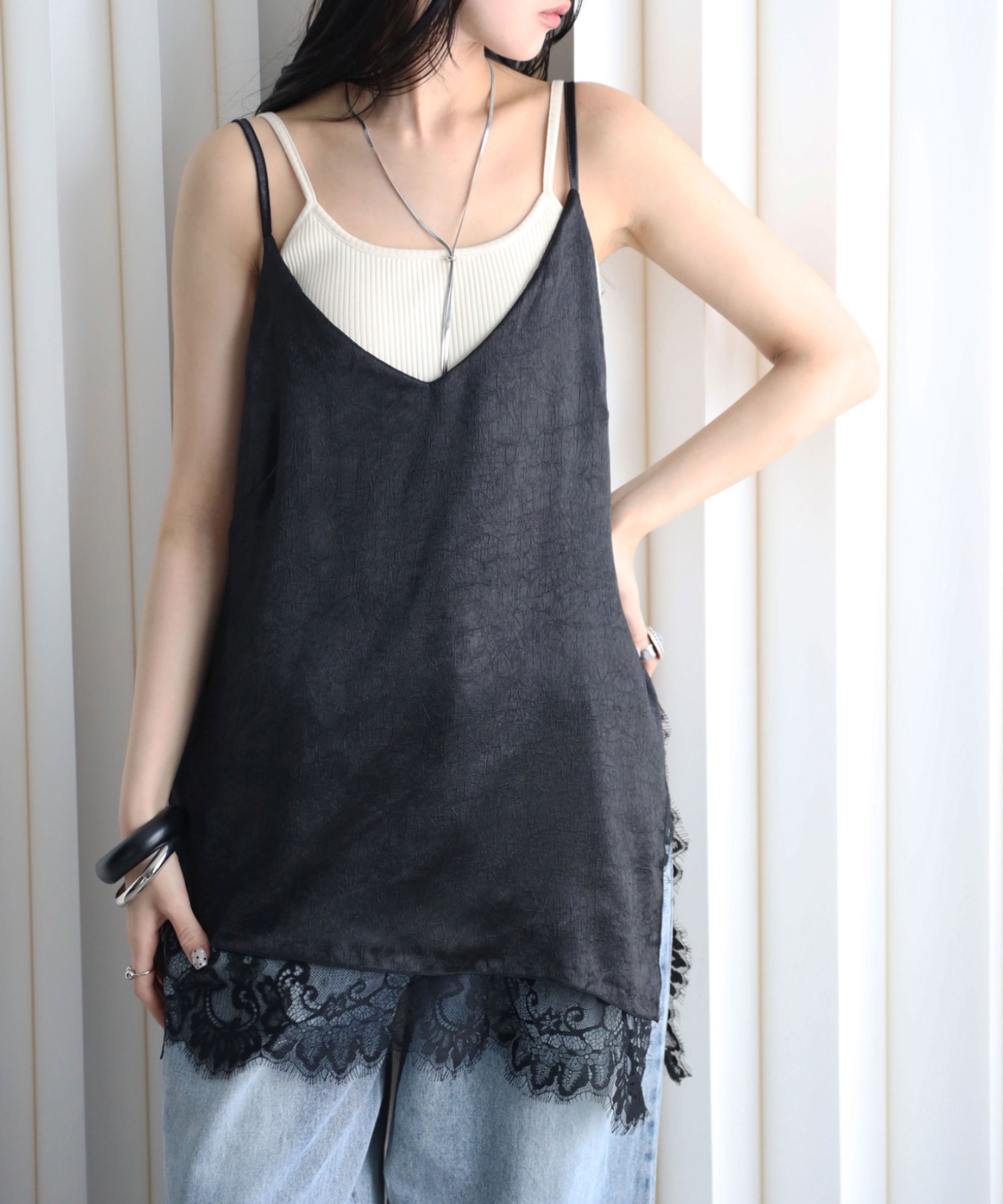 model：164cm. 着用サイズ：FREE
