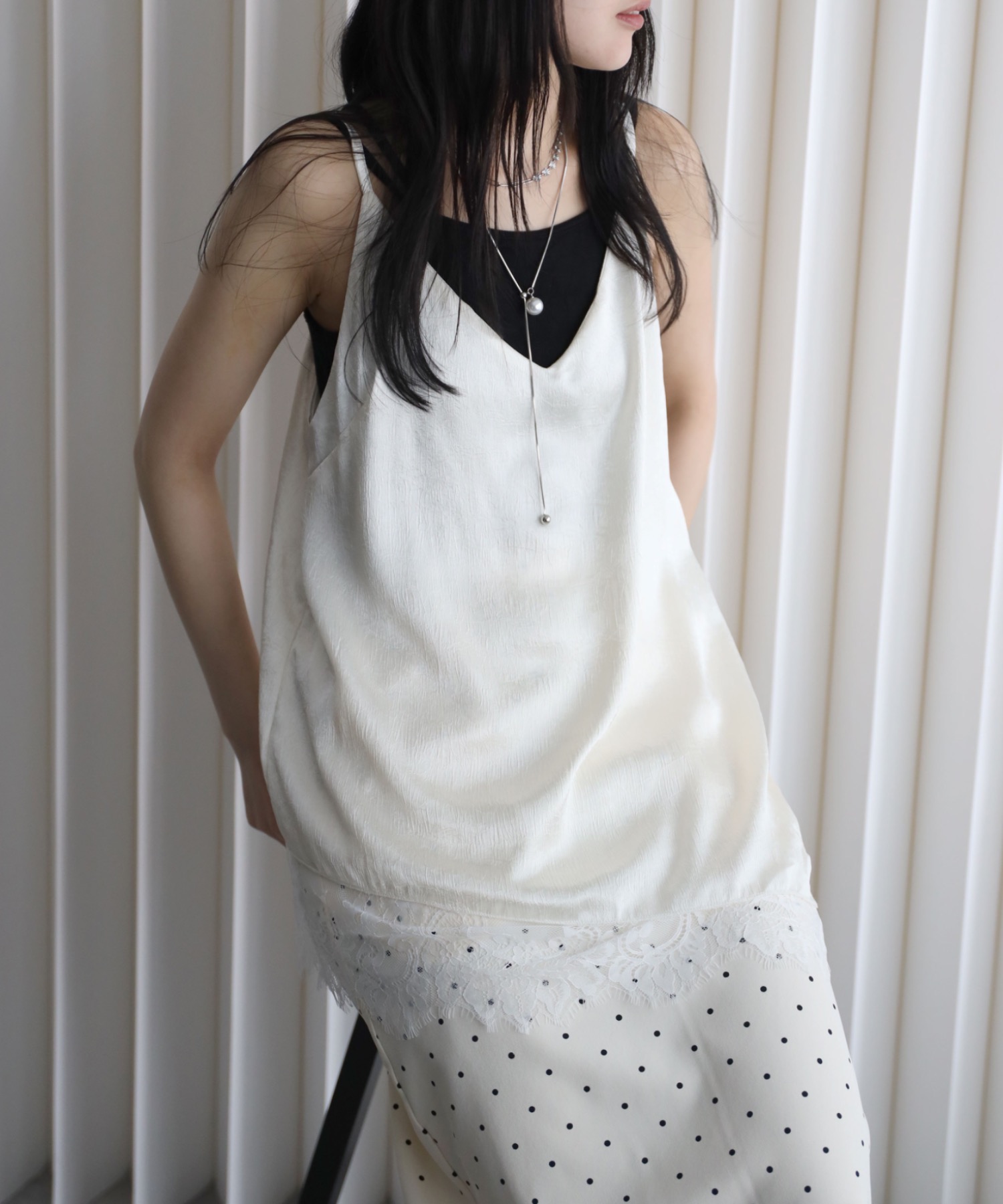 model：164cm. 着用サイズ：FREE