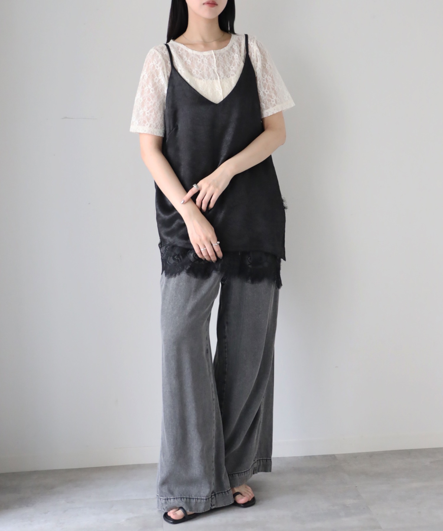 model：164cm. 着用サイズ：FREE