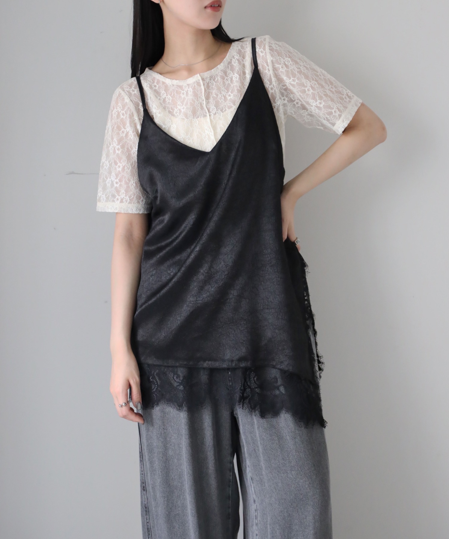 model：164cm. 着用サイズ：FREE