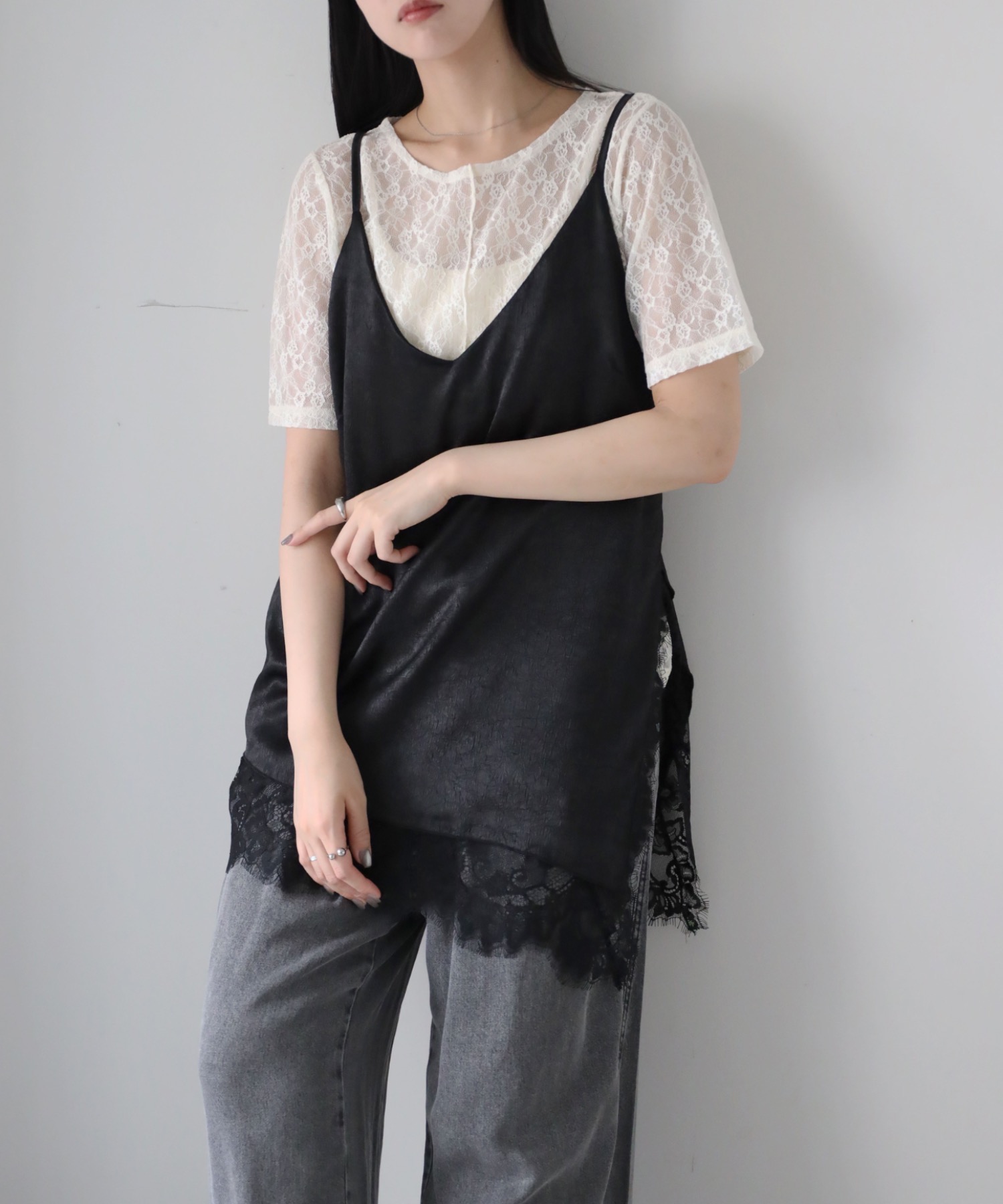 model：164cm. 着用サイズ：FREE