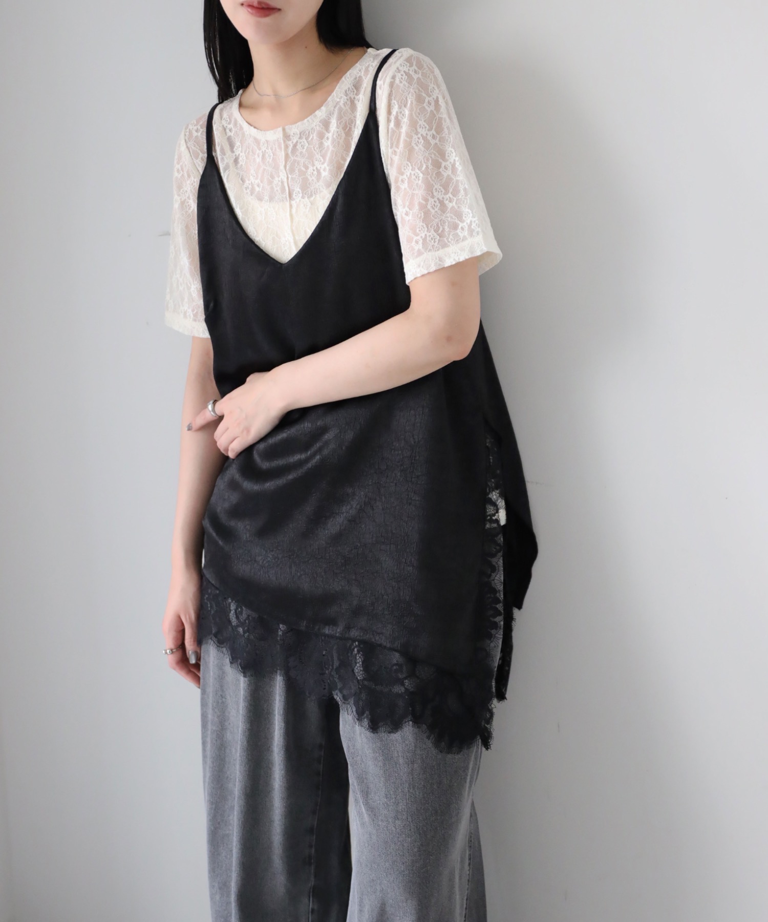 model：164cm. 着用サイズ：FREE